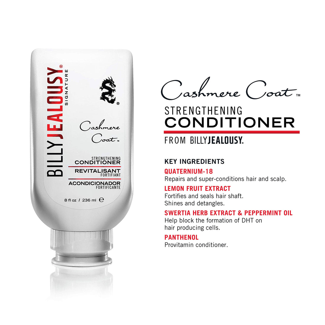 Billy Jealousy Cashmere Coat Hair Strengthening Conditioner, 8. fl. oz.