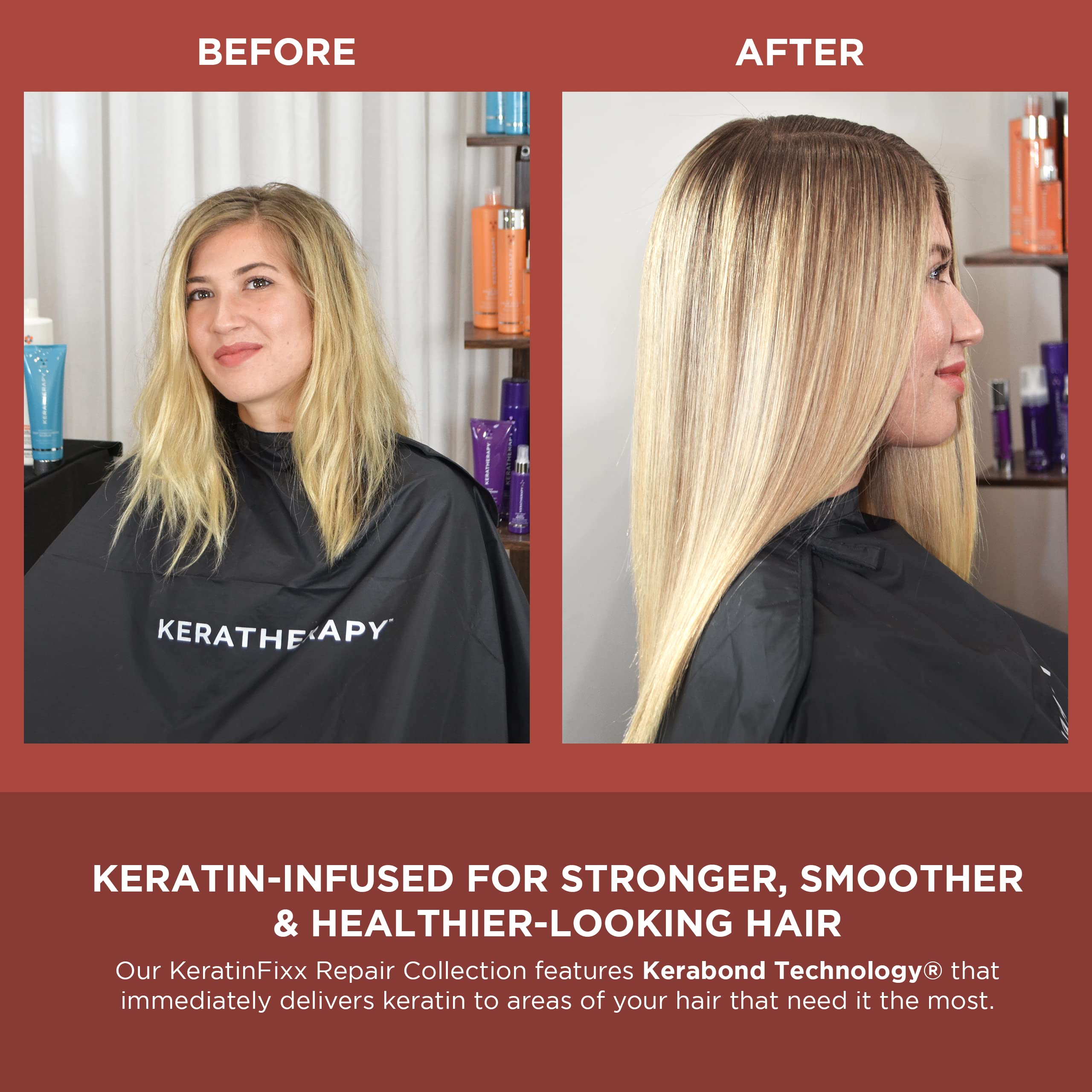 KERATHERAPY Keratin Infused KeratinFIXX Repair Shampoo, 33.8 fl. oz., 1000 ml - Repair Shampoo for Dry, Damaged or Frizzy Hair with Caviar Extract, Argan Oil & Kerabond Technology to Repair Breakage