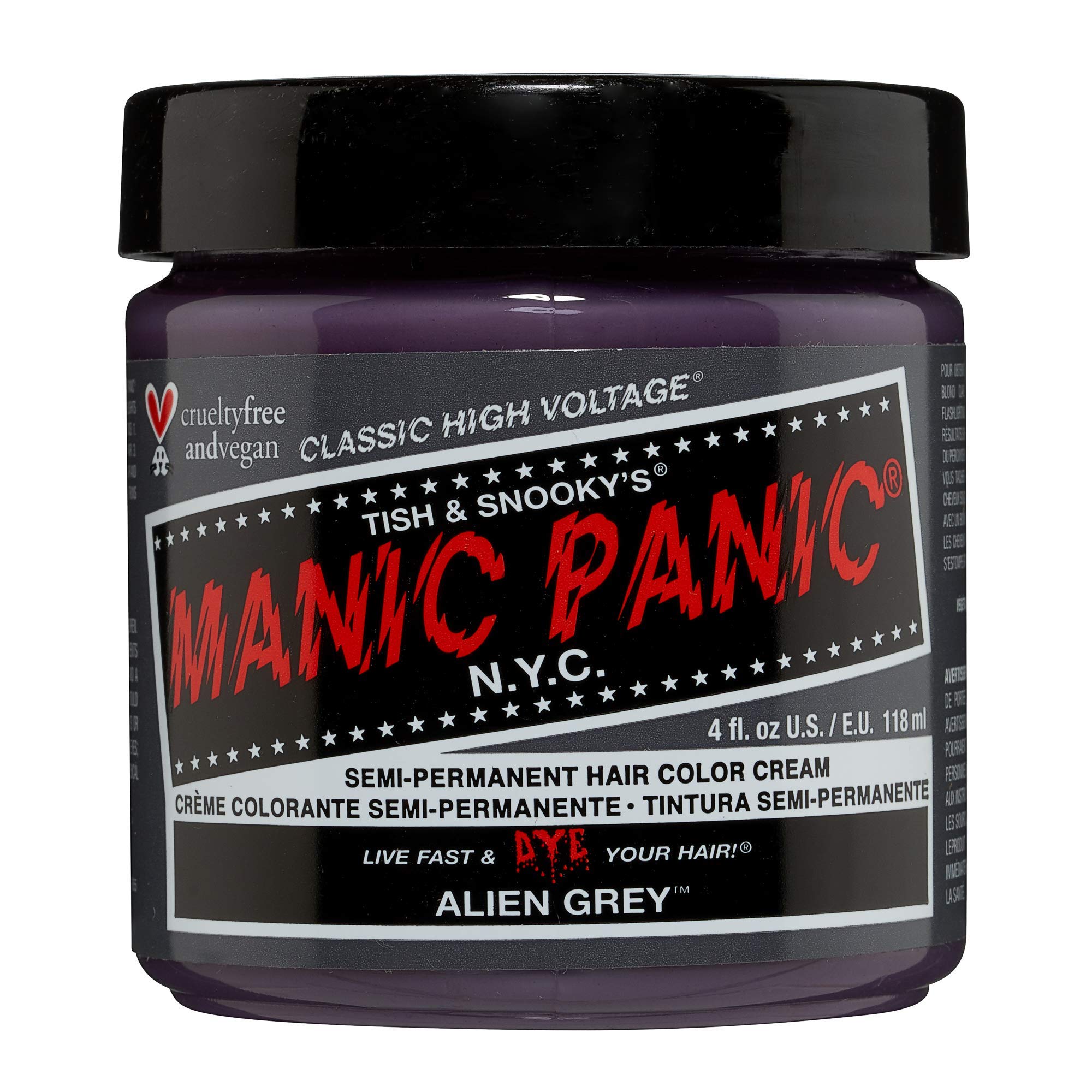 Manic Panic Cream Formula Semi Permanent Hair Color Alien Grey 4 oz