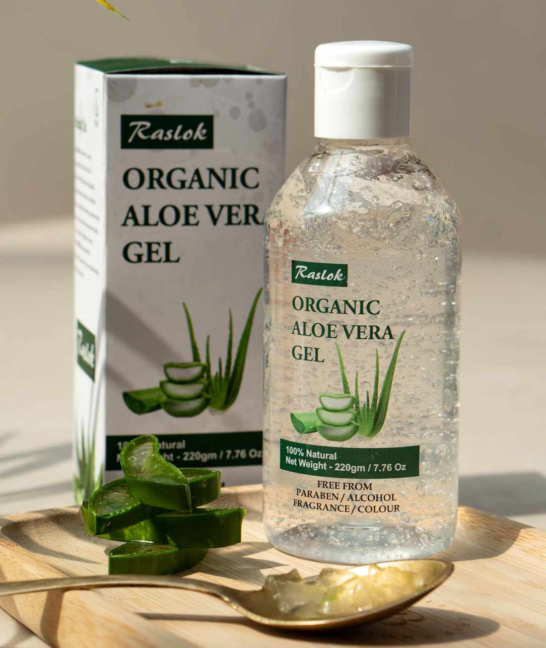 Raslok Aloe Vera Gel | 100% Pure Natural Aloe Gel For Moisturizing Face Skin & Hair Care,Durable Moisturizing Hydrating Soothing, Non-Sticky (7.76 OZ)