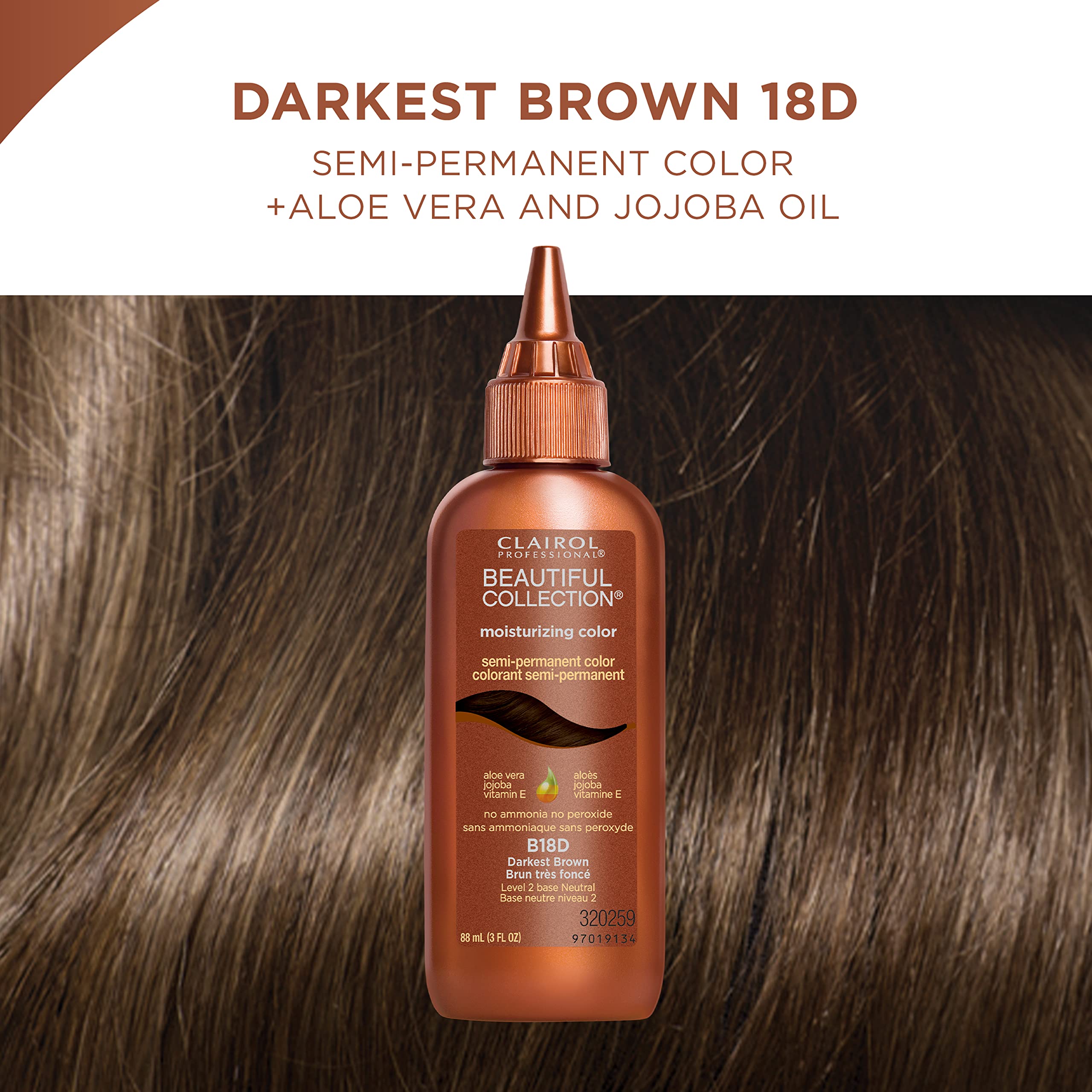 Clairol Professional Beautiful Collection, 18d Darkest Brown, 3 oz.