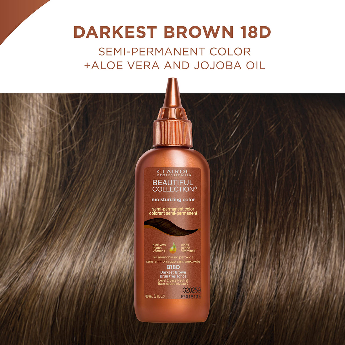 Clairol Professional Beautiful Collection, 18d Darkest Brown, 3 oz.