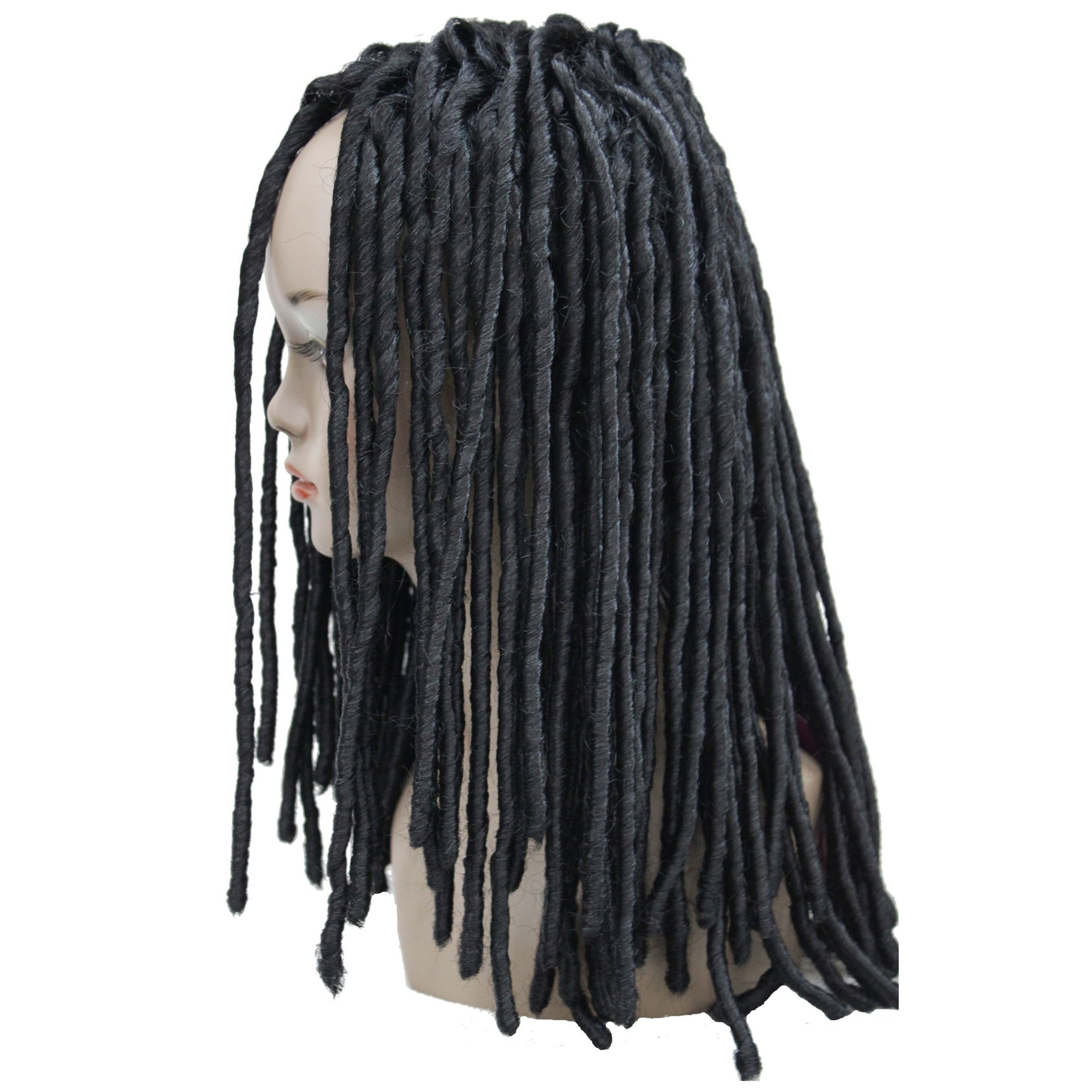 1# Black : Lydell Twist Hair Crotchet Braids Wigs Synthetic Dreadlocks Braids Hair Wig (1# Black)
