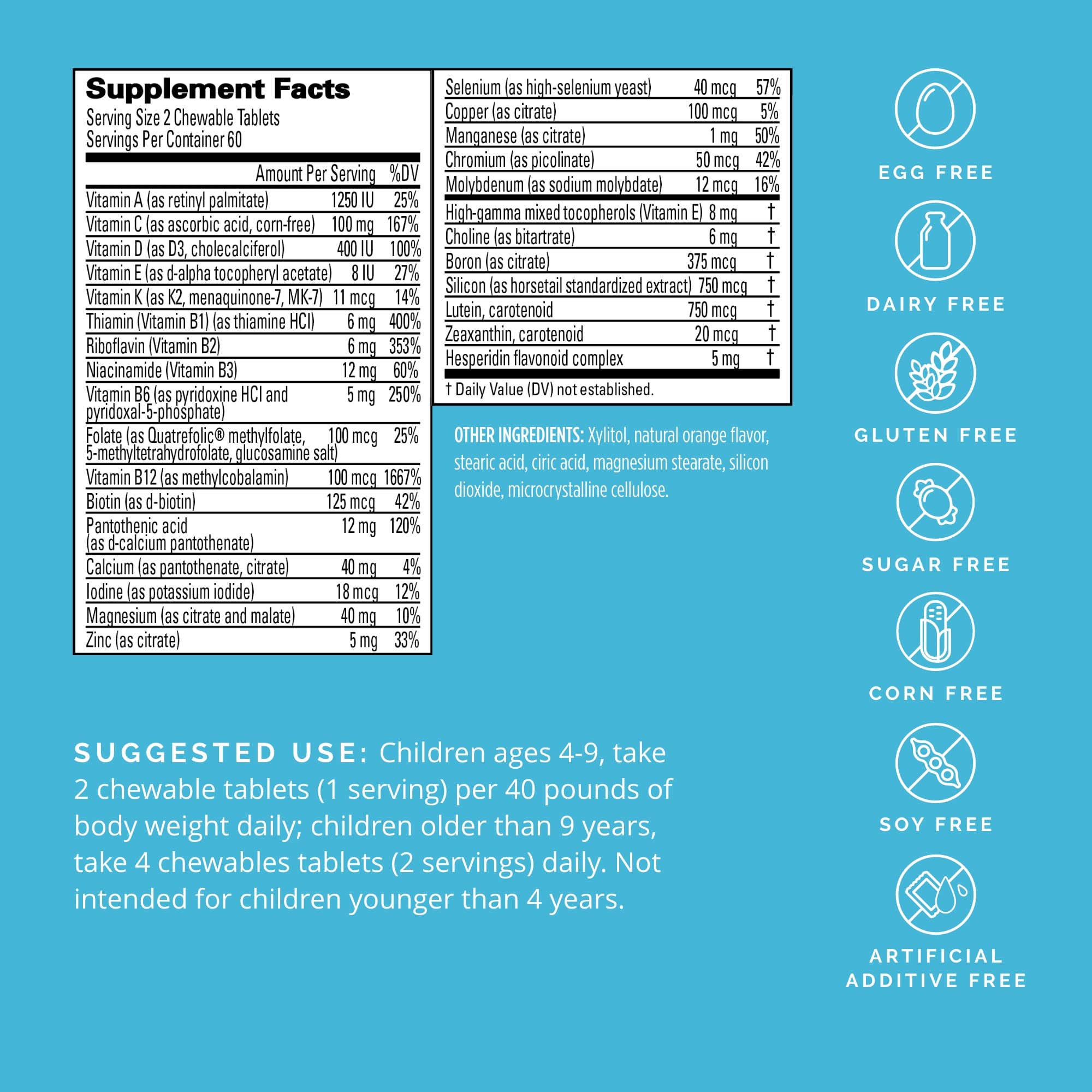 BRAINMD Dr Amen Kids’ NeuroVite, Orange Flavor - 120 Penguin-Shaped Chewables - Multivitamin & Mineral Supplement - Promotes Healthy Development & Growth - Gluten Free - 60 Servings