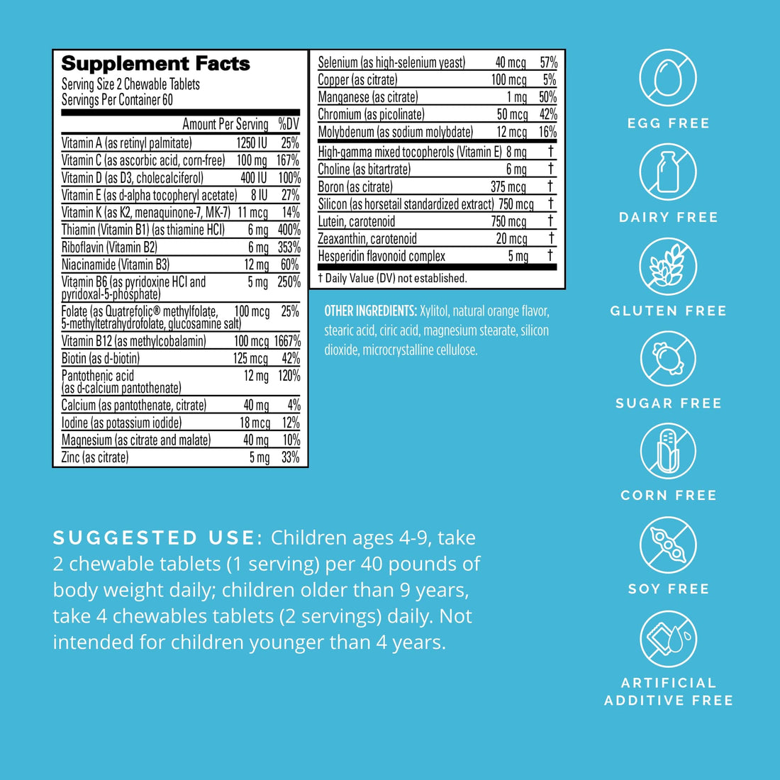 BRAINMD Dr Amen Kids’ NeuroVite, Orange Flavor - 120 Penguin-Shaped Chewables - Multivitamin & Mineral Supplement - Promotes Healthy Development & Growth - Gluten Free - 60 Servings