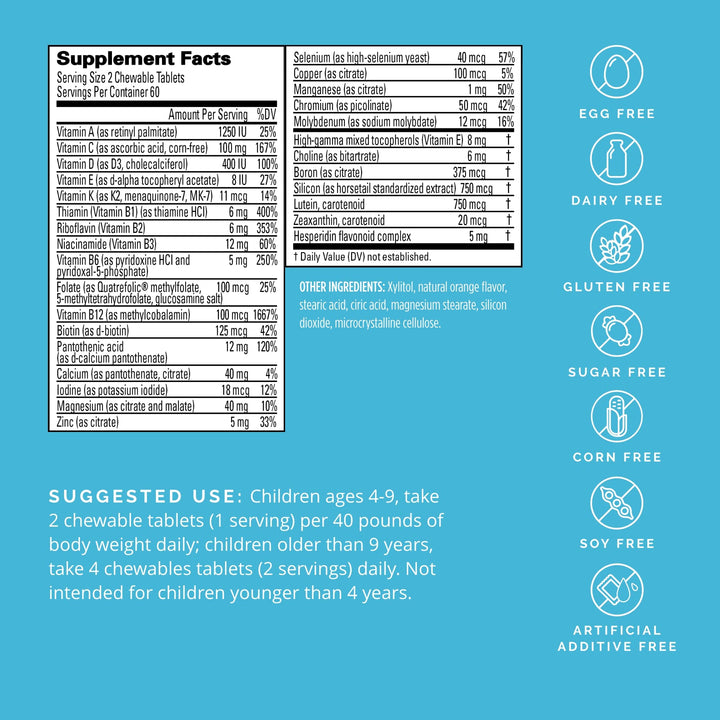 BRAINMD Dr Amen Kids’ NeuroVite, Orange Flavor - 120 Penguin-Shaped Chewables - Multivitamin & Mineral Supplement - Promotes Healthy Development & Growth - Gluten Free - 60 Servings