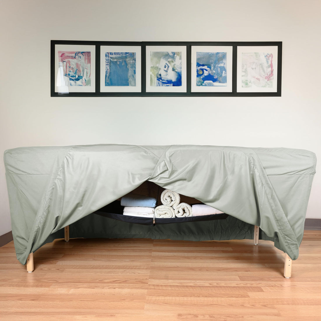 Microfiber Massage Table Skirt - Mirage Gray
