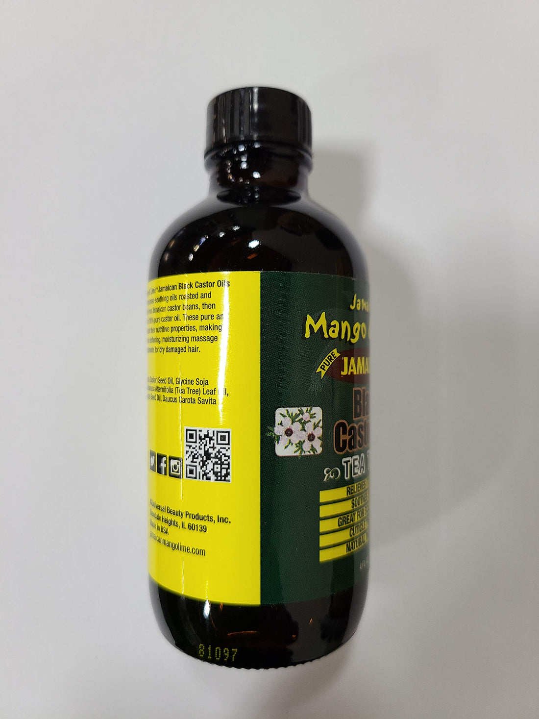 Jamaican Mango & Lime Black Castor Oil (Tea Tree) 4oz