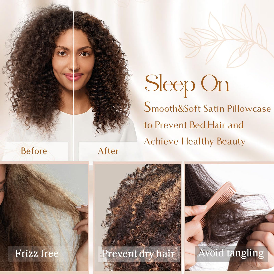 Yanibest Satin Pillowcase, Silk Pillow Cases for Hair and Skin with Zipper, Queen Pillow Cases Set of 2 for 20x30, Exquisite Packaging for Women Men