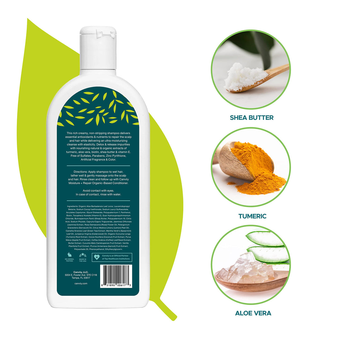 Canviiy ScalpBliss Moisture + Repair Organic-Based Shampoo, Moisturizing Gentle Deep-Clean Powered by Natural Antioxidants and Minerals to Clarify Impurities, 12 Fl Oz (Pack of 1)