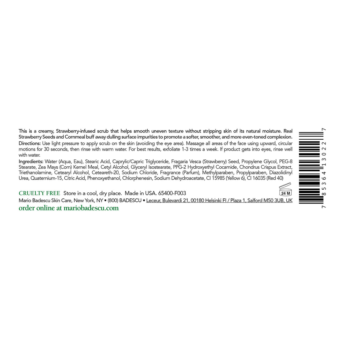 Mario Badescu Strawberry Face Scrub, 4 oz.