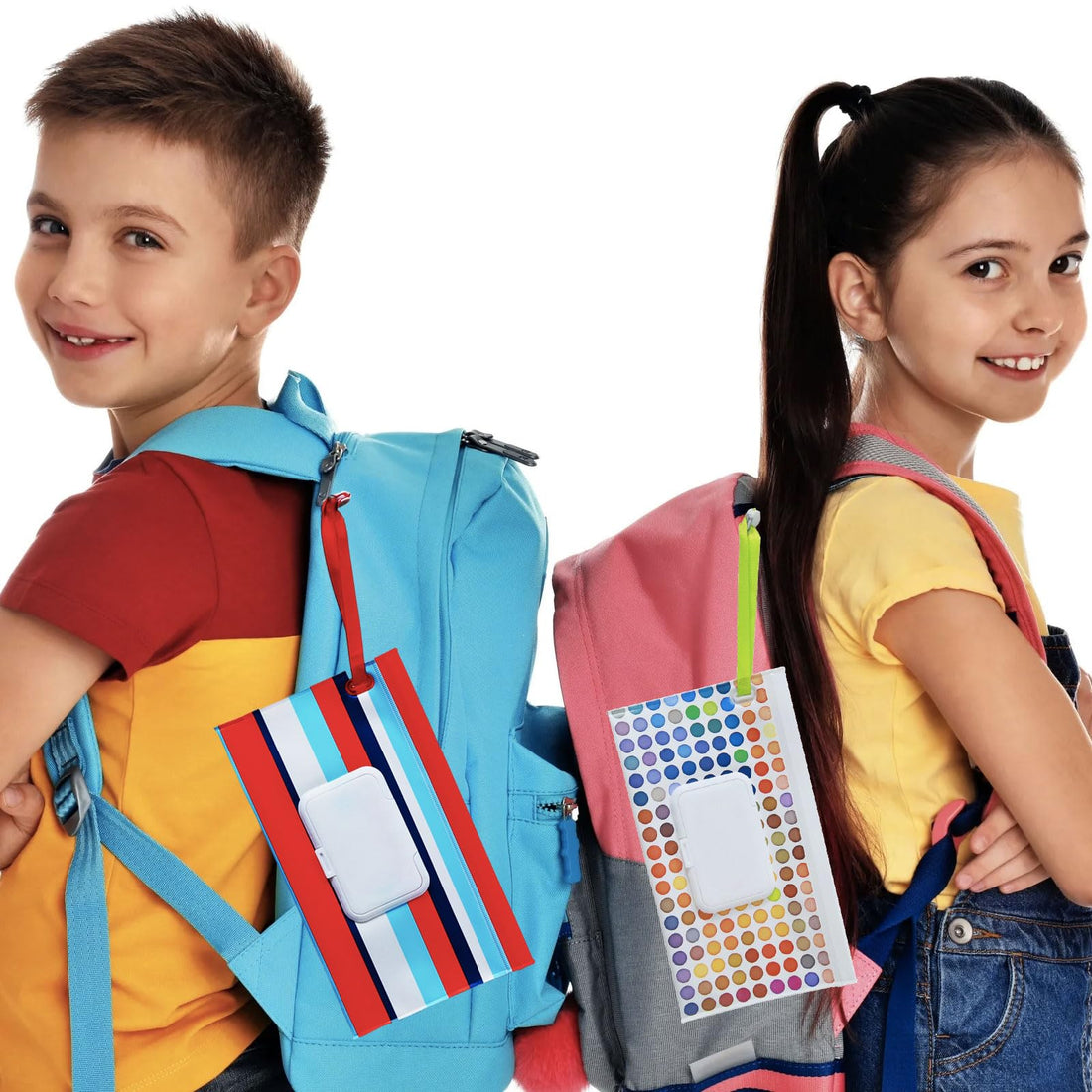 FAREVER Baby Wipe Dispenser, 4 Pack Portable Refillable Wipe Holder, Reusable Lightweight Wipes Container Case Holder for Travel Wet Wipe Pouch,Floral