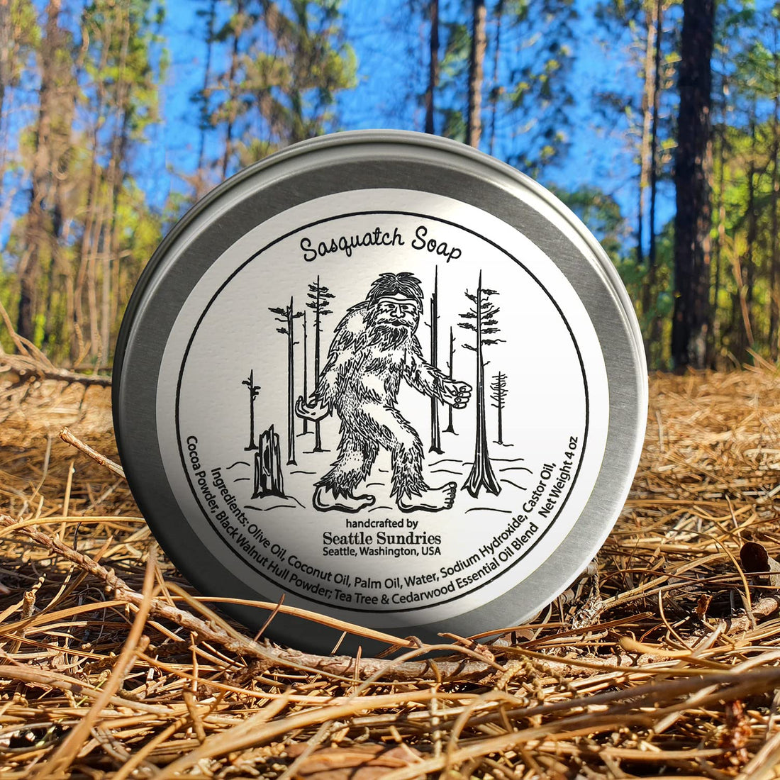 Sasquatch Soap - 100% Natural & Handcrafted, in Reusable Travel Gift Tin