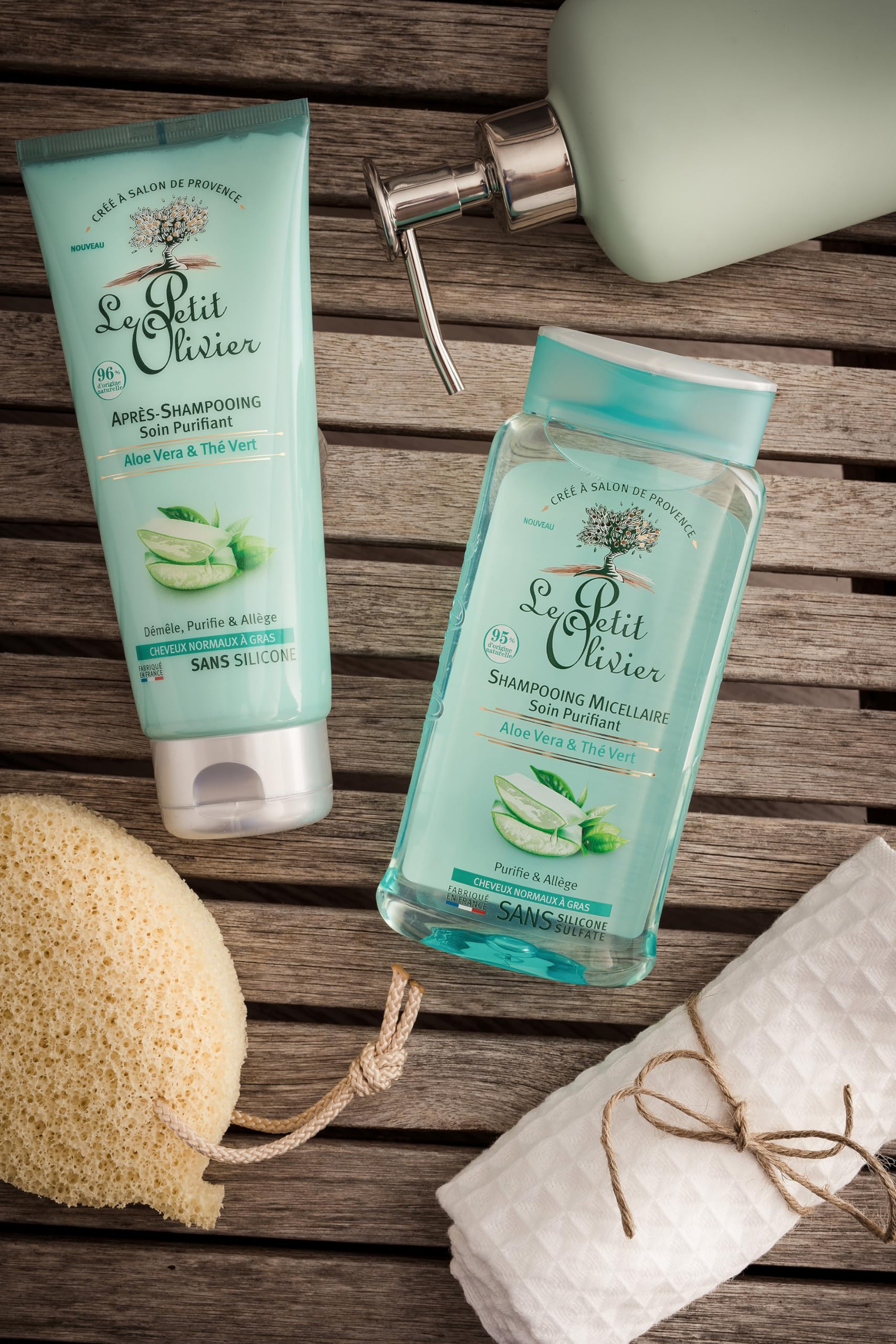 Le Petit Olivier Purifying Micellar Shampoo - Aloe Vera And Green Tea - Cleanses Hair - Reduce Excess Sebum - Suitable For Normal To Oily Hair - Free Of Silicones - 8.45 Oz