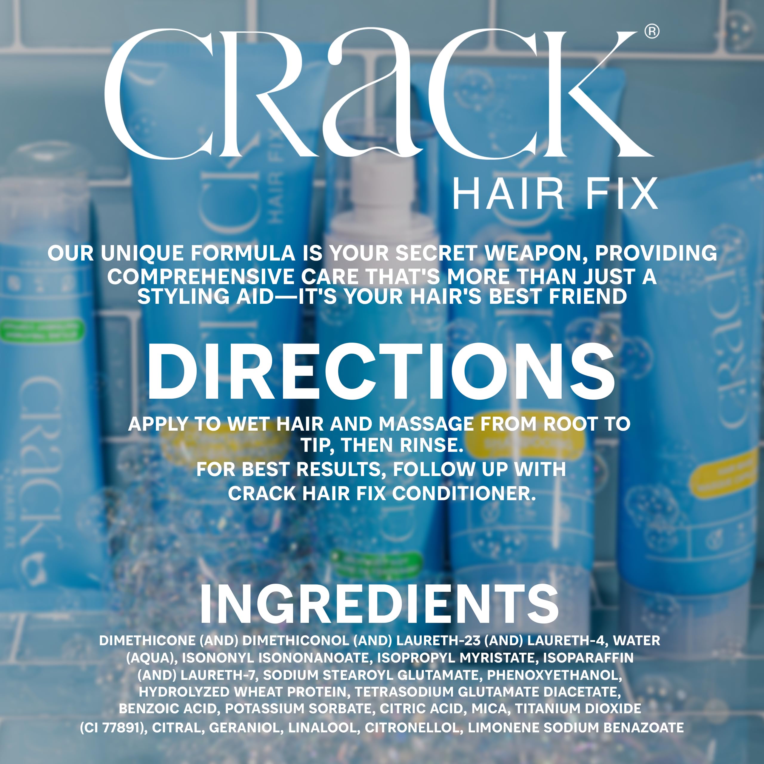 CRACK HAIR FIX Clean & Soaper Shampoo - Moisturizes & Protects Hair From Dryness, Helps Reduce Breakage & Improves Texture, and Restores Youthful Shine ( 10 Oz / 300 Milliliter )