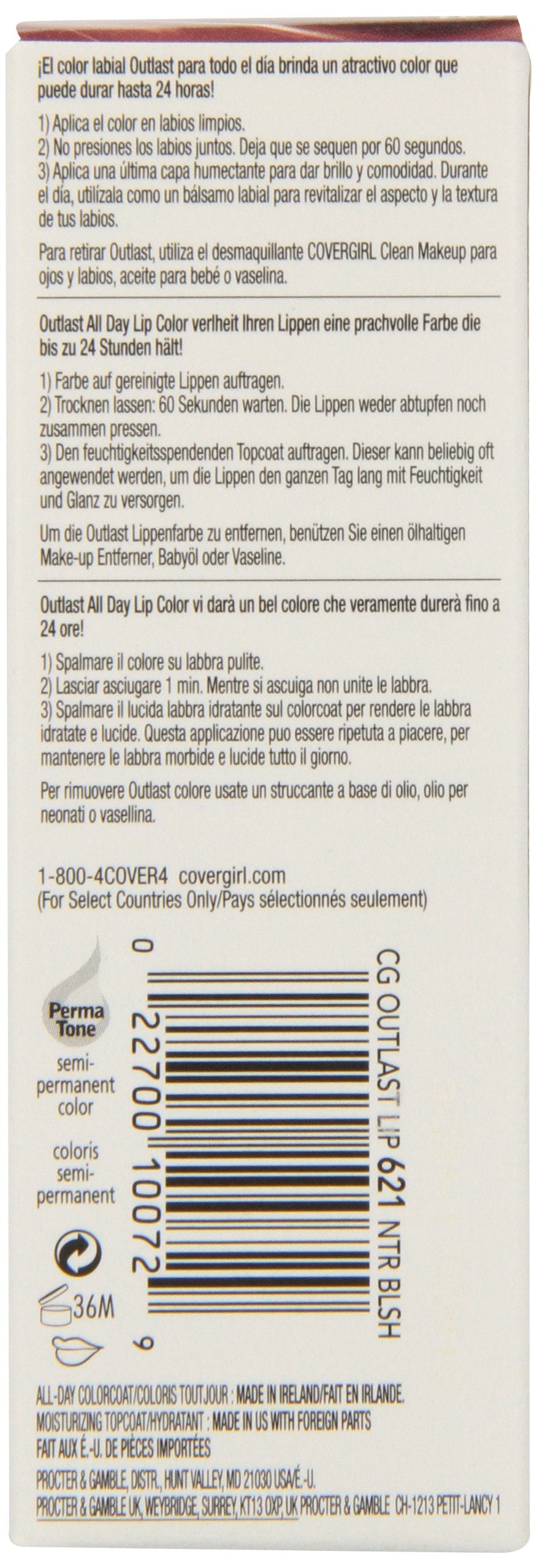 CoverGirl Outlast All Day Two Step Lipcolor, Natural Blush 621, 0.13 Ounce by COVERGIRL