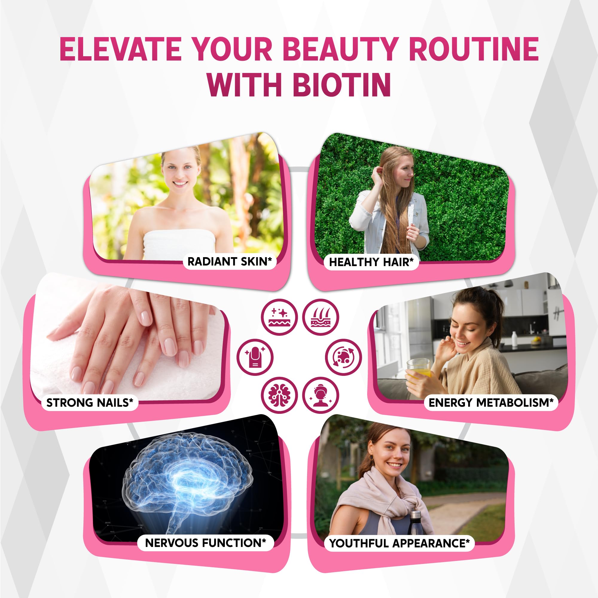 NESSARIT Biotin Collagen Liquid Drops 80,000mcg - Vitamin C, Niacin, Hyaluronic Acid - Radiant Skin, Healthy Hair, Strong Nails - Raspberry Flavor - Made in USA - 2.0 fl oz (60ml)