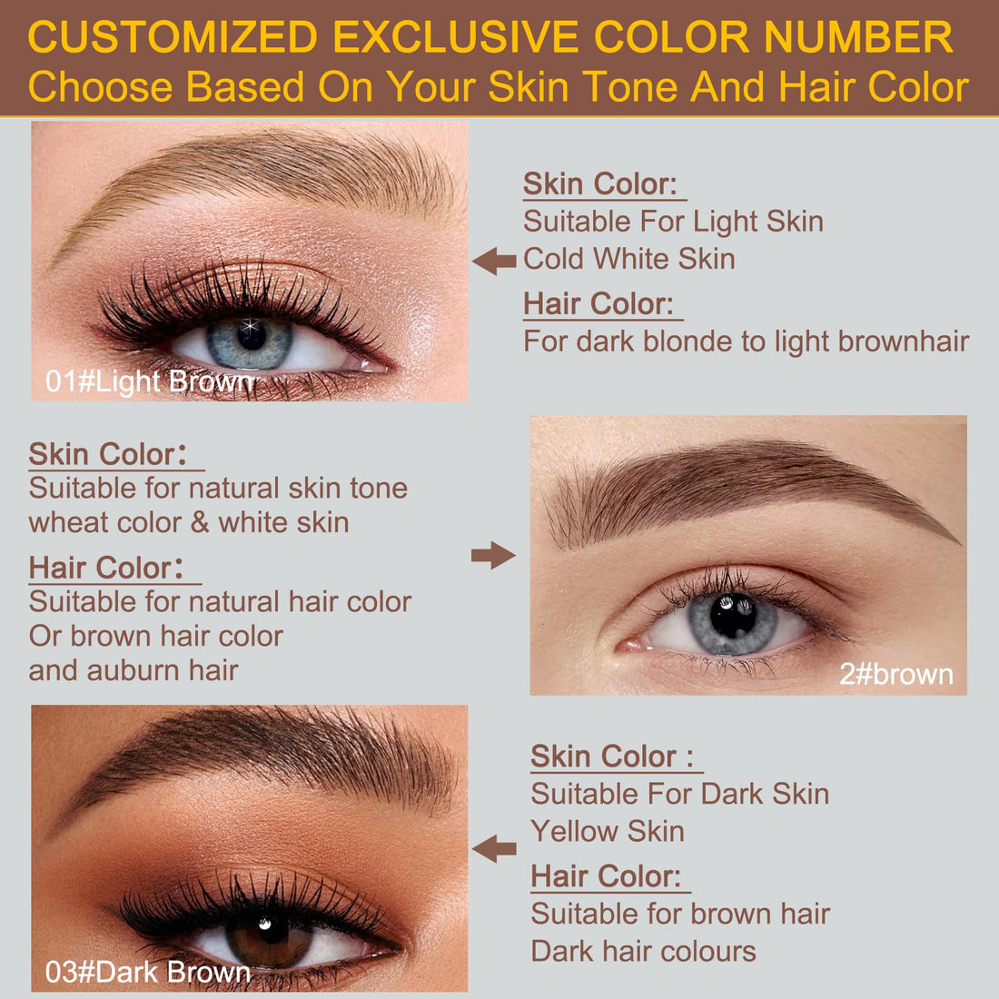 Microblading Eyebrow Pencil - Amazing 2-in-1 Dual-Ended Eyebrow Pen with 2-Fork-Tip and Precise Brush-Tip - Waterproof Eyebrow Pen for Natural Hair-Like Brows That Lasts All Day, Dark Brown