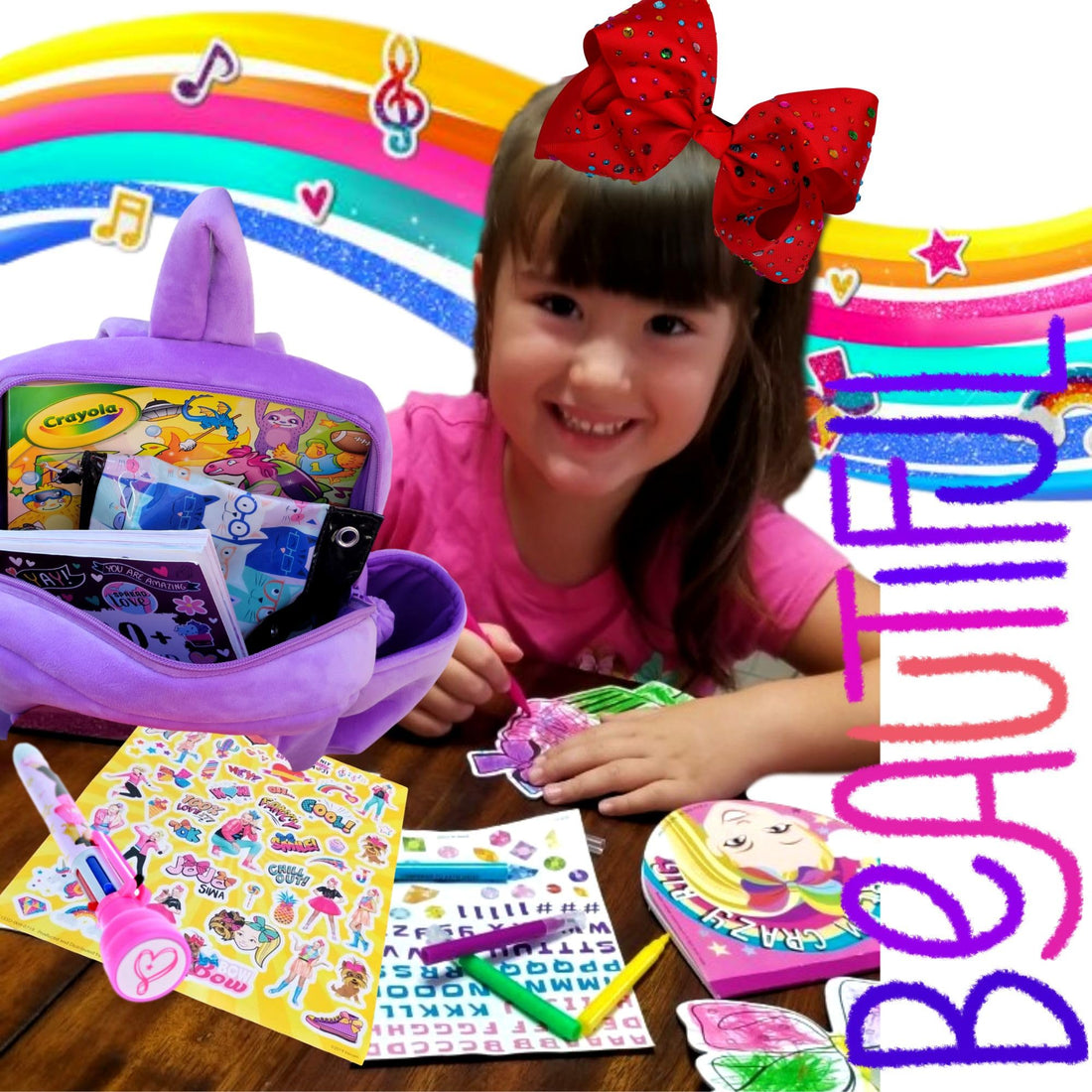 Rhinestone Large 8 Inch Hair Bow for Girls, Toddlers - Jumbo Cheer Ribbon Fashion Accessory, Gift (Red)