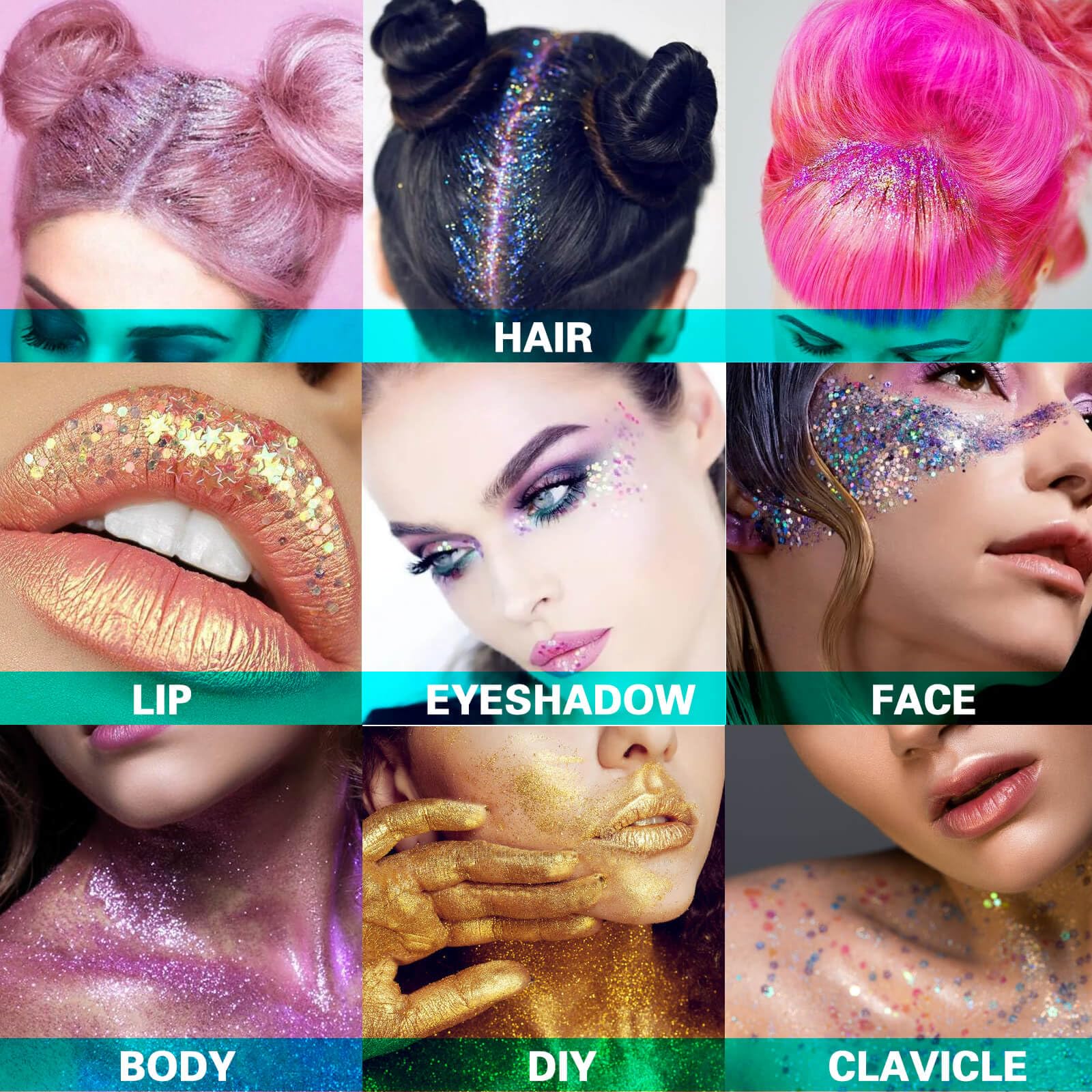 MEICOLY Sky Blue Body Glitter,Teal Face Glitter Gel,Halloween Glitter Face Paint,Light Blue Glitter for Face Body Eye Lip Hair,Mermaid Turquoise Sparkling Glitter Makeup for Women Kids,50 ml