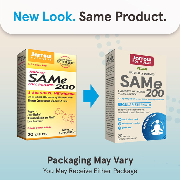 Jarrow Formulas Same 200 mg, Supports Joint Health, Liver Function, Brain Metabolism, 20 Tablets, Up to A 20 Day Supply