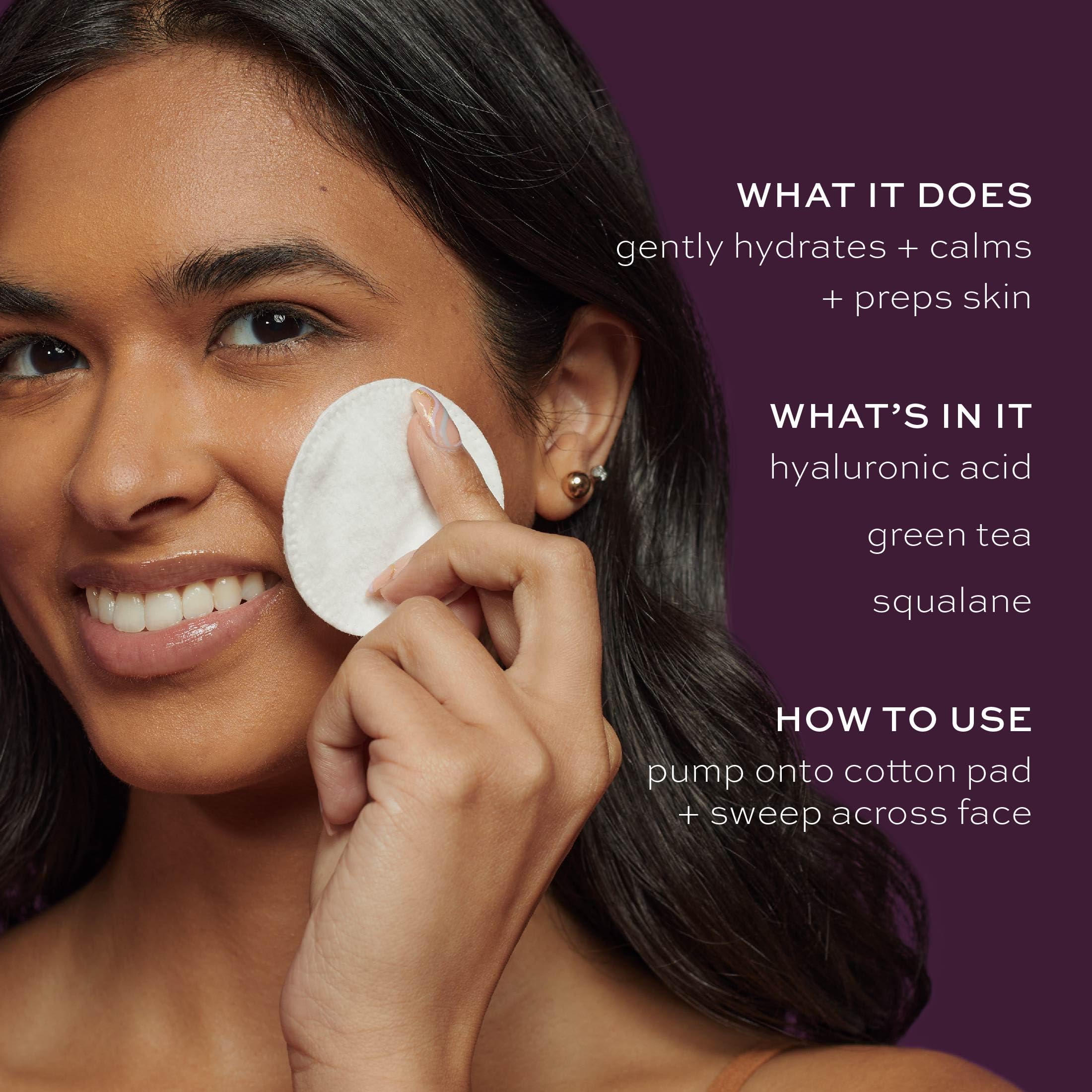 ITK Hydrating Hyaluronic Acid Milky Face Toner for Dry Skin + Redness with Green Tea + Squalane - Prep, Tone + Calm Skin for Women - Soothing Vegan Moisturizing Facial Toner - 5 oz.