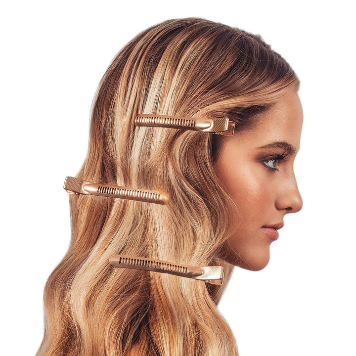Kitsch XL Alligator Hair Clips for Styling & Sectioning - Alluminum Duck Billed Hair Clips for Long Hair | Hair Styling Clips | Roller Clips for Short Hair | 6 pc (Gold)