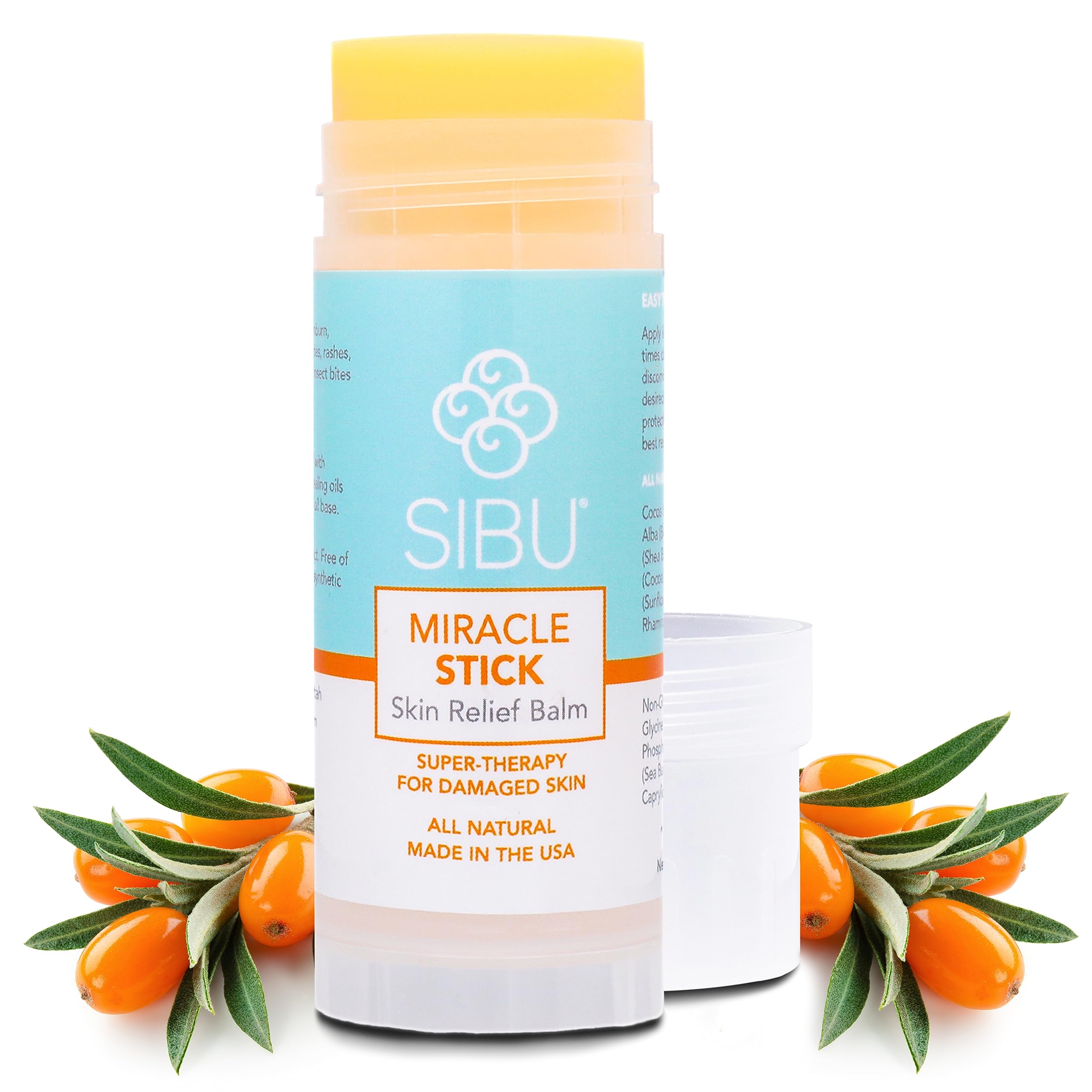 sibu Miracle Stick, Made with Premium Himalayan Sea Buckthorn (1-Year Supply) – Great for Dry Skin, Bug Bites, Sunburn, Windburn, and Chafing