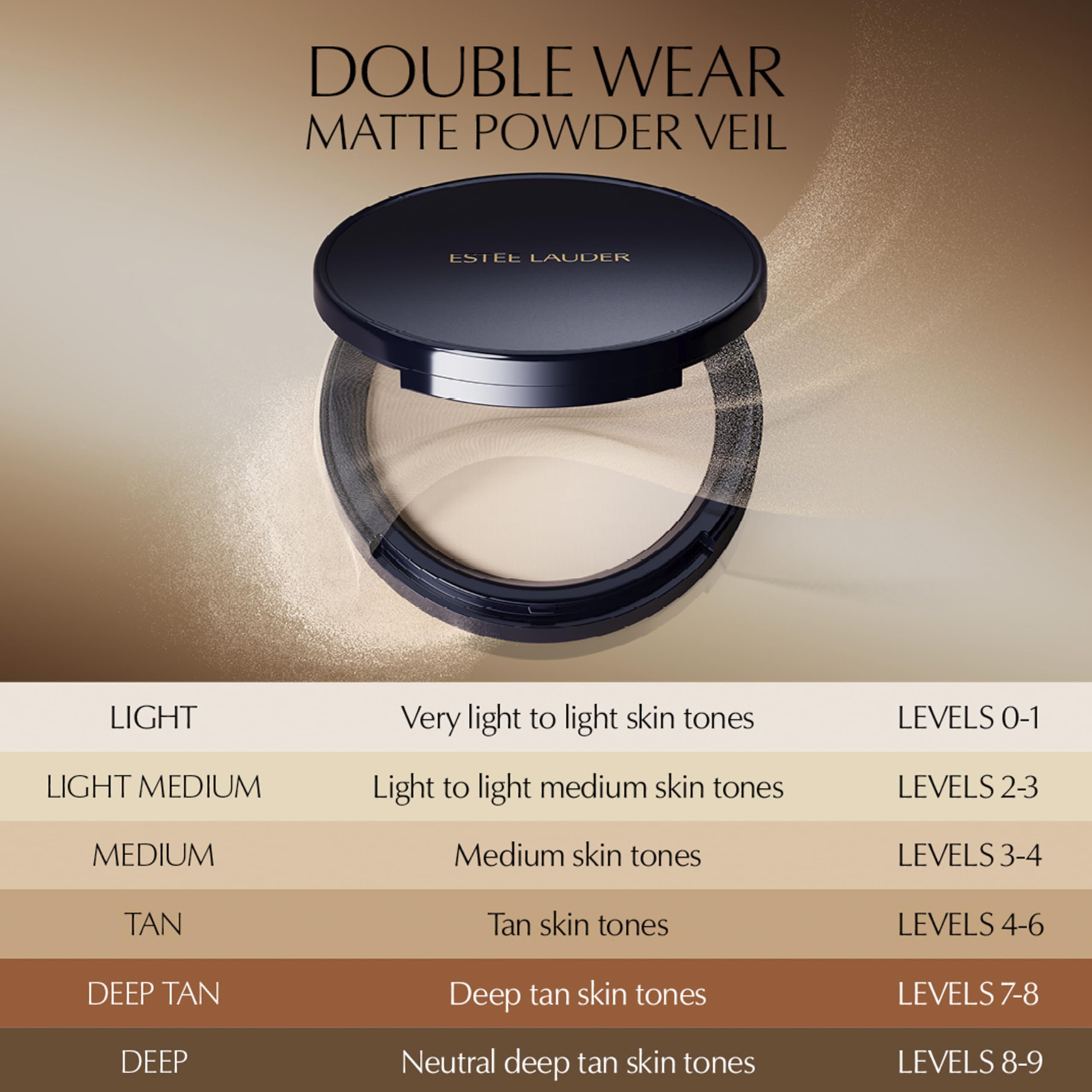 Estée Lauder Double Wear Stay-in-Place Matte Setting Powder Veil | Pressed Setting Face Powder Compact with Puff | Oil-Control with Sheer Coverage, Translucent Light