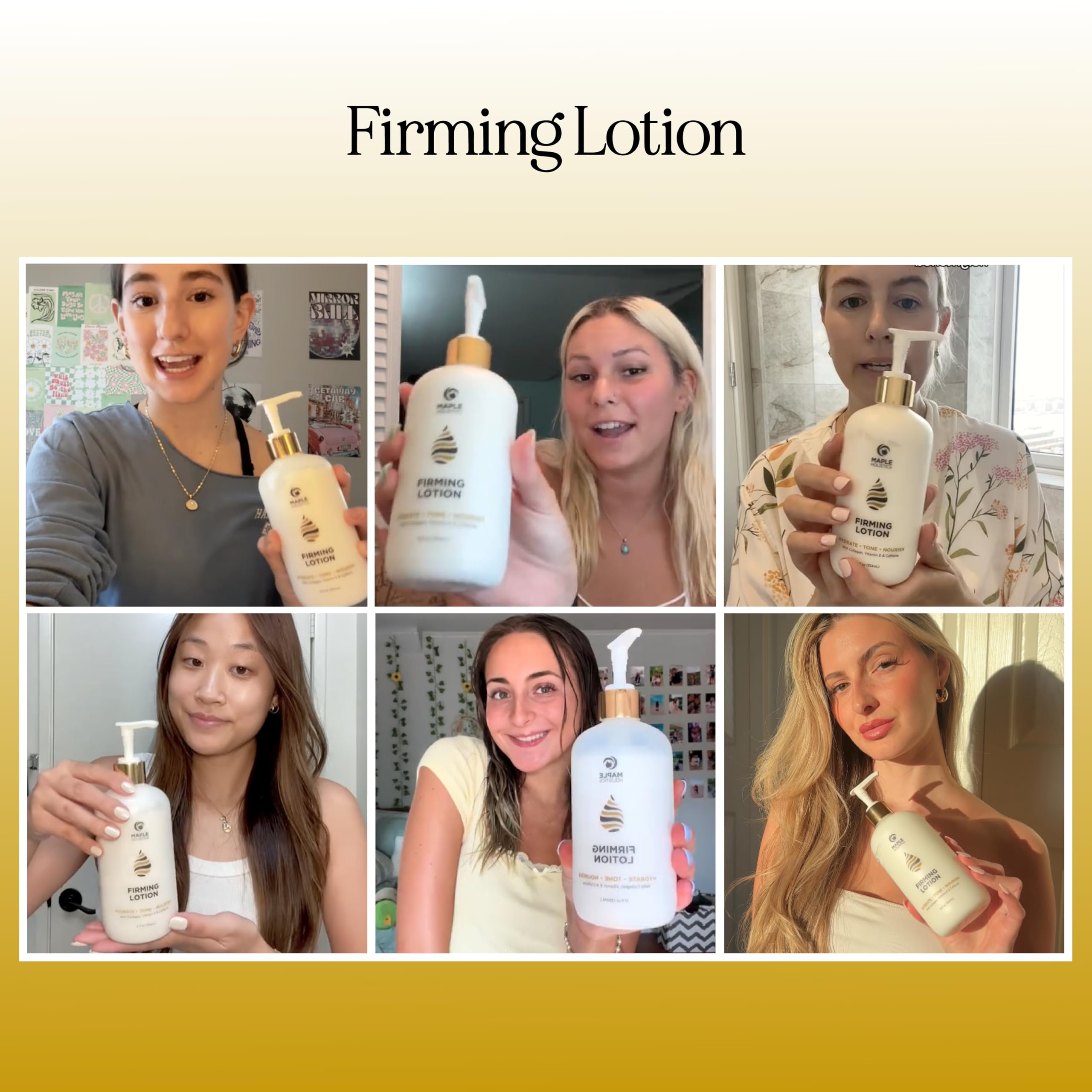 Skin Firming Body Lotion for Women - Caffeine & Collagen Body Lotion with Hyaluronic Acid for Dry Crepey Loose Skin and Cellulite - Skin Firming and Tightening Lotion for Belly Bum Chest & Thighs