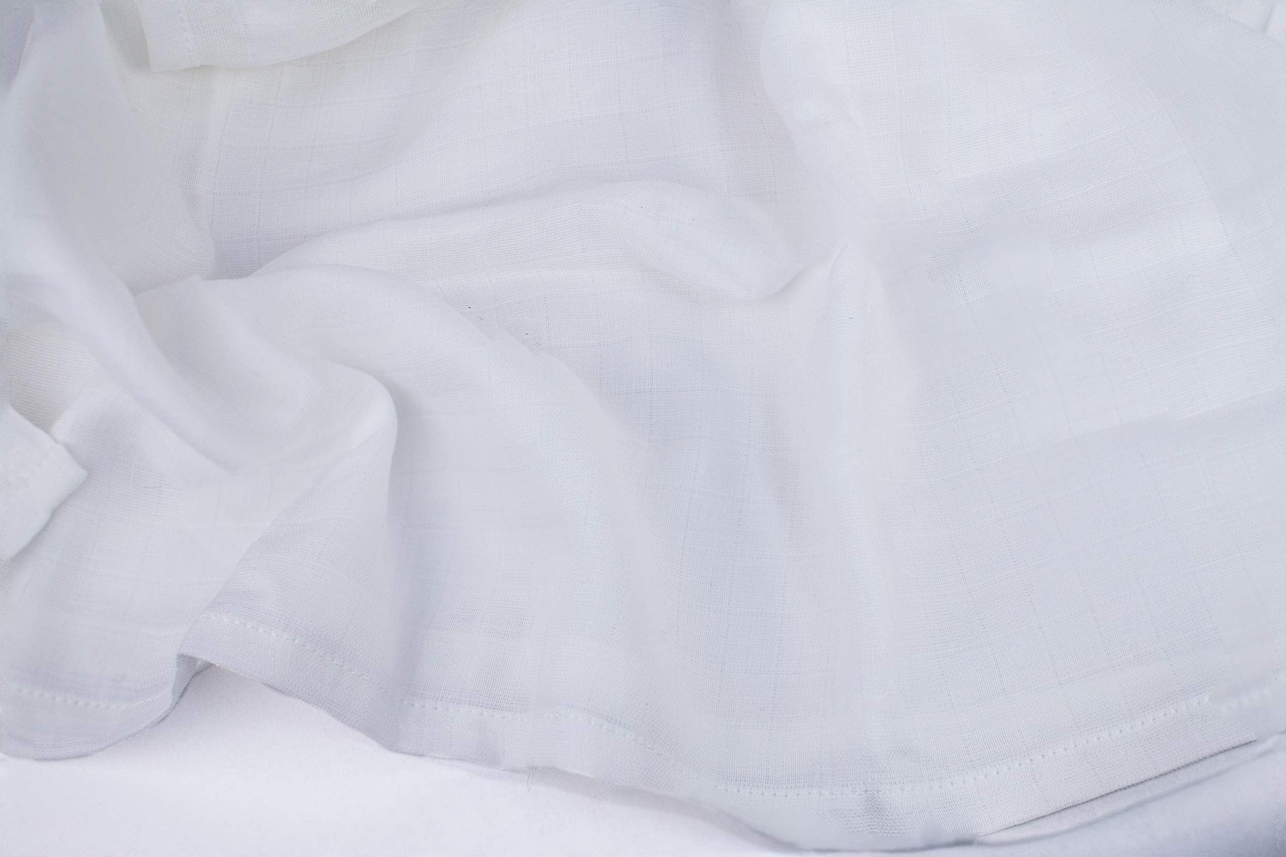 Organic Cotton White Swaddle Blanket for Newborn - 100% Organic, Toxic-Free, All-Natural, Muslin, Newborn Baby Gauze Swaddling Blanket - 100% Certified Organic Cotton - 47”x47” (White - 1 Pack)