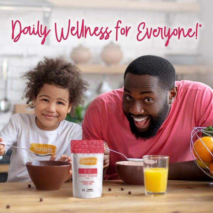 B12 Gummy Vitamins - 1500 mcg Vitamin B12 Gummies for Adults and Kids - Helps with Energy, Metabolism, Bone Nervous System Support - Raspberry Flavor - 60 Count - 60 Day Supply