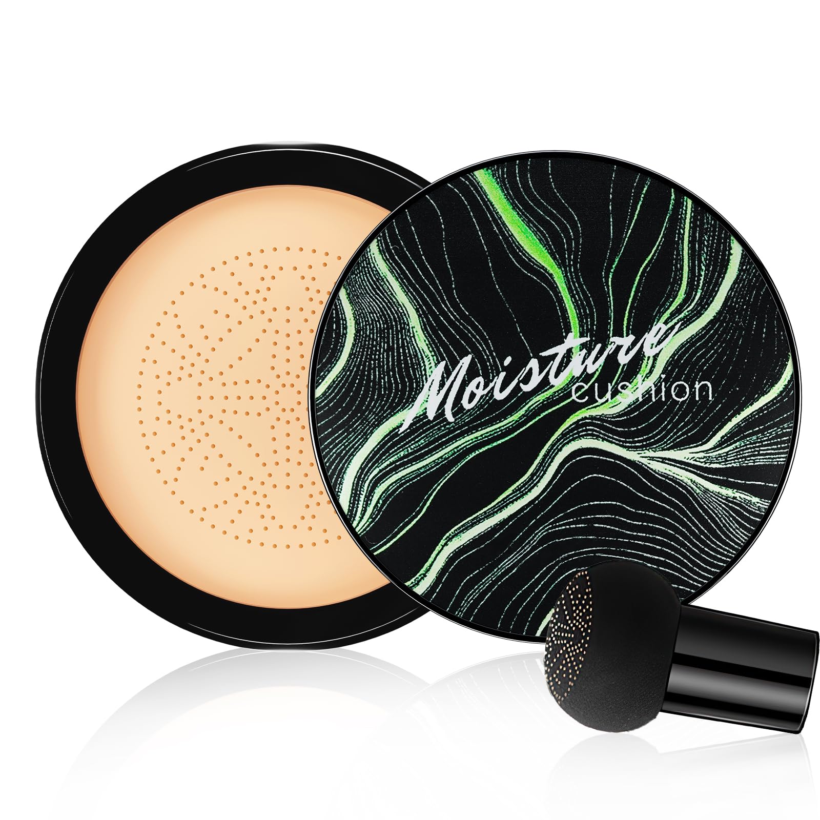 Air Cushion CC Cream Mushroom Head - Waterproof & Moisturizing BB Cream Foundation Create Natural & Long-Lasting Face Makeup for All Skin Types (Buff Beige)