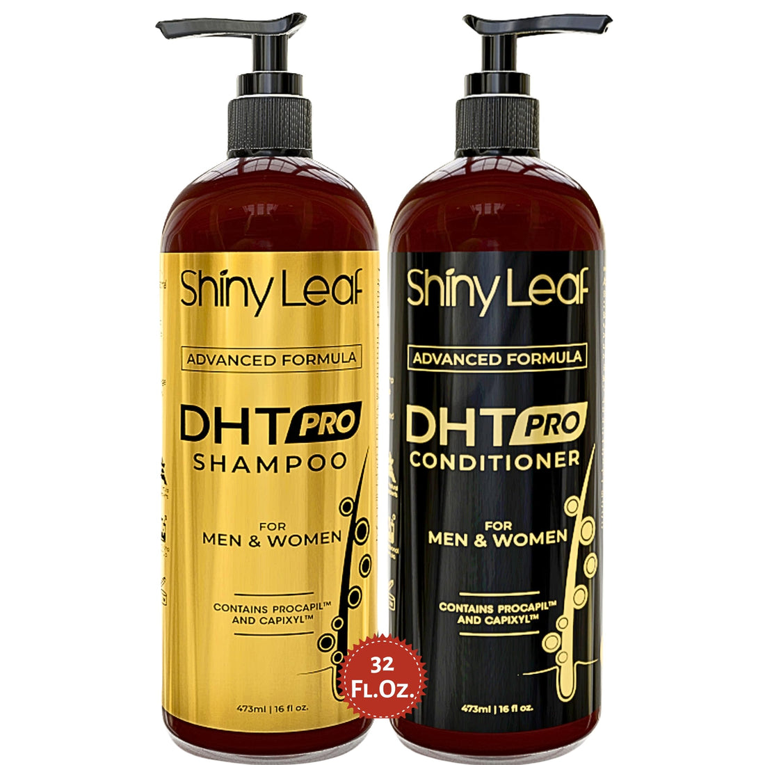 DHT Pro Shampoo and Conditioner Advanced Formula with Procapil and Capixyl, DHT Blockers and Natural Extracts, Hair Loss Solution for Men and Women, Stimulates Follicles, Prevents Thinning Hair
