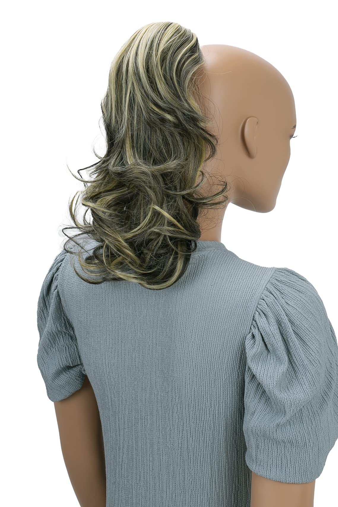 Prettyshop Hairpiece Blonde Mix # Fs8 / 144 H60D: Prettyshop 14Hair Piece Ponytail Extension Straight Light Curled Nature Looking Heat-Resisting Different Colors (Blonde Mix H60D_Fs8/144)