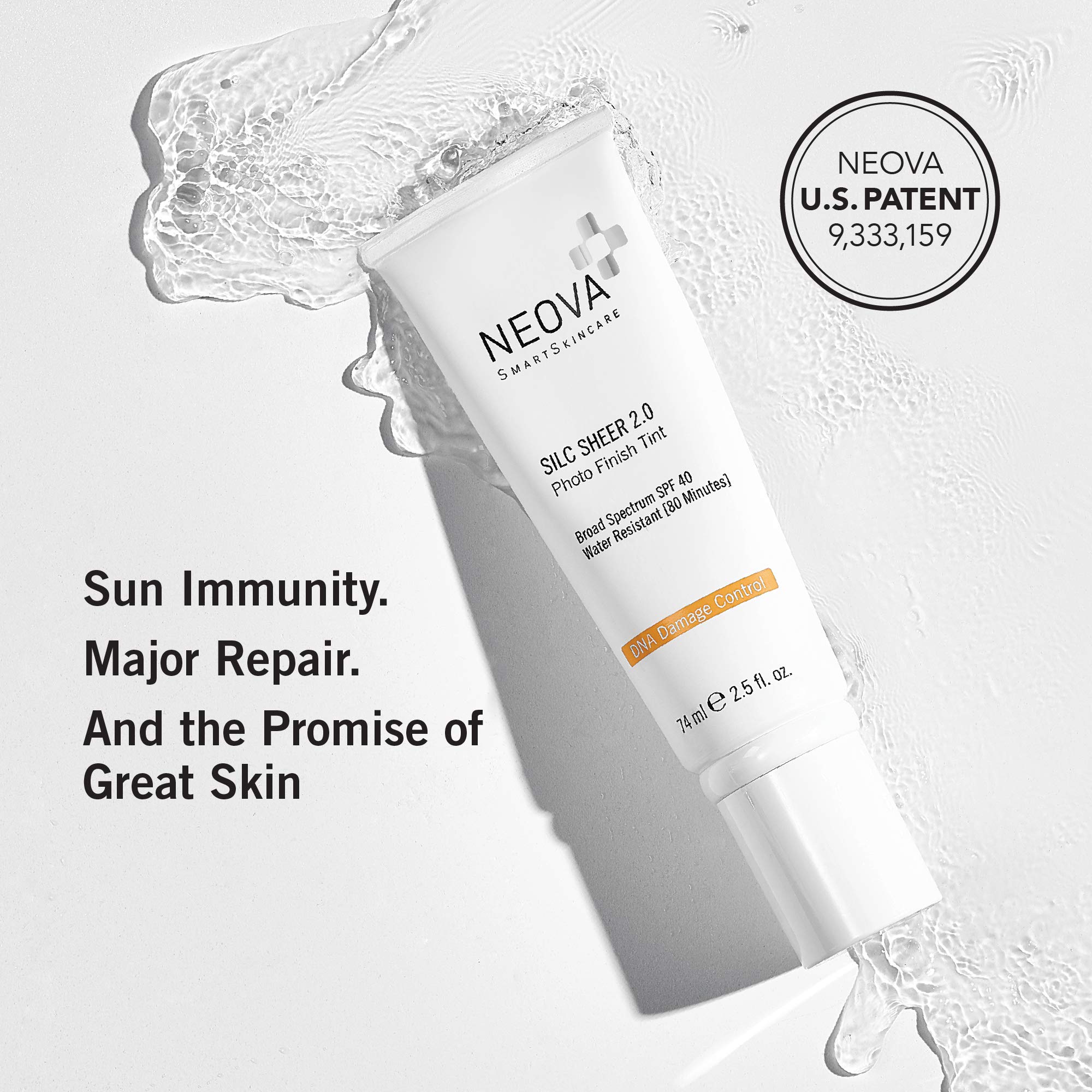 NEOVA SmartSkincare Silc Sheer 2.0 Tinted Sunscreen 2.5 fl oz | Broad Spectrum SPF 40 | Up To 80 min. Water Resistance | Oil & Fragrance Free | For All Skin Types