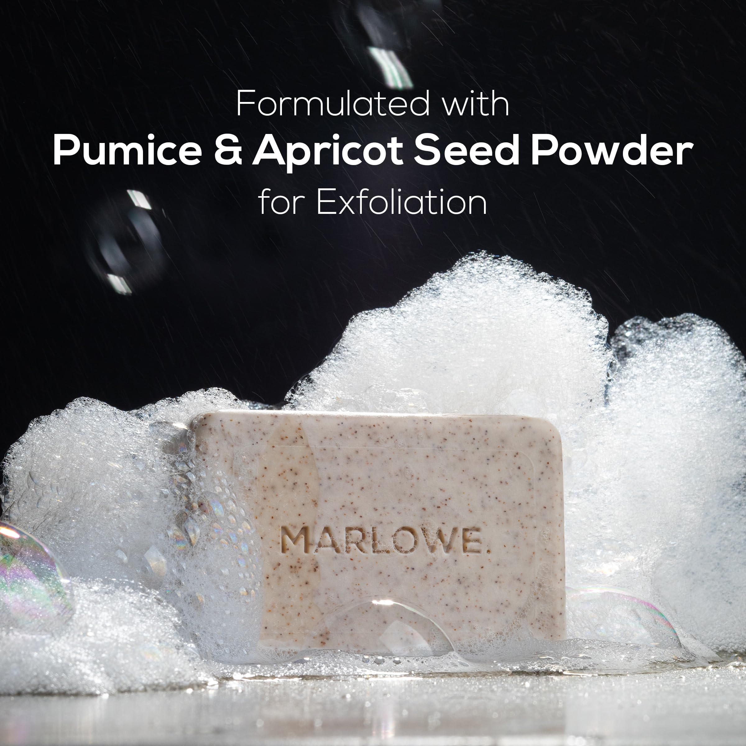 MARLOWE. No. 102 Body Scrub Soap 7 oz (12 Bars), Santal, Exfoliating Soap Bar with Shea Butter, Olive Oil & Green Tea Extracts, Cleanses, Smooths & Revitalizes Skin, Warm Amber, Spice & Citron Scent