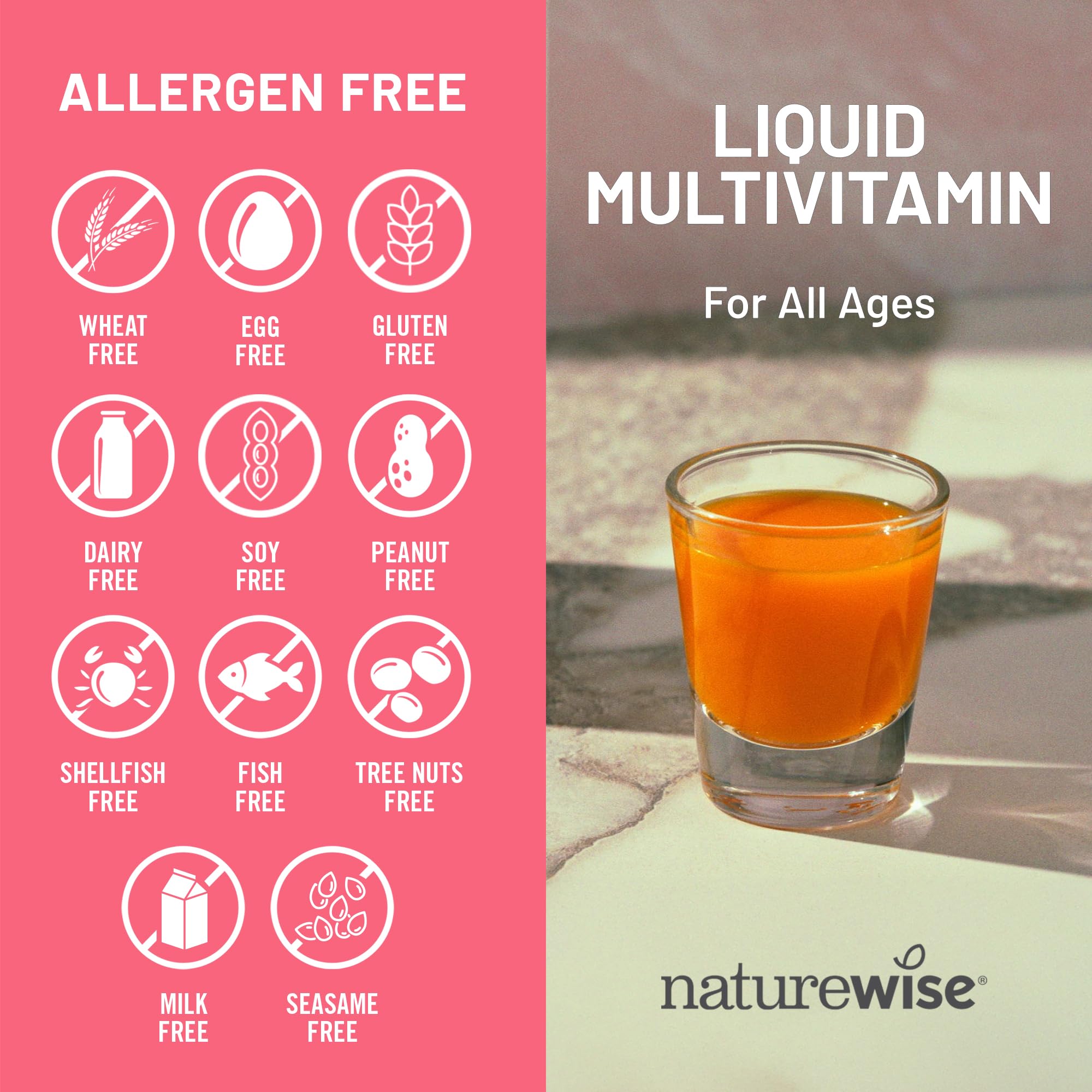 NatureWise Liquid Multivitamin for Women, Men, Kids, The Whole Family - Vegan, Sugar Free - Minerals for Beauty, Immune Health, Energy with Methylated B12 & Folate - Non-GMO - 30 fl oz(887 mL)