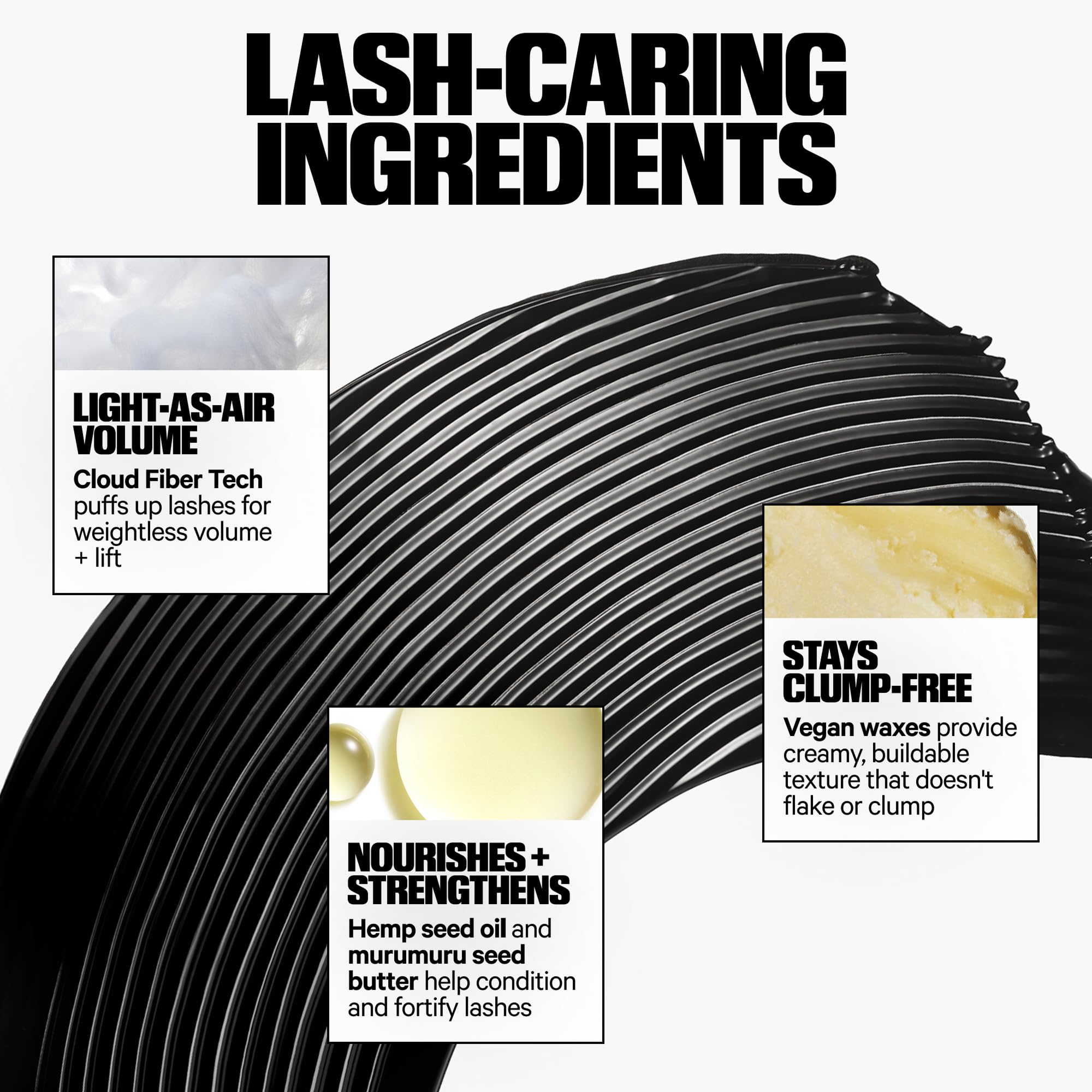 Milk Makeup KUSH Big Hit Volumizing Mascara – 12HR High-Volume Mascara for Lifting, Lengthening + Defining Lashes – Clump + Smudge-Free, Weightless + Safe for Sensitive Eyes – Black, 0.14 oz