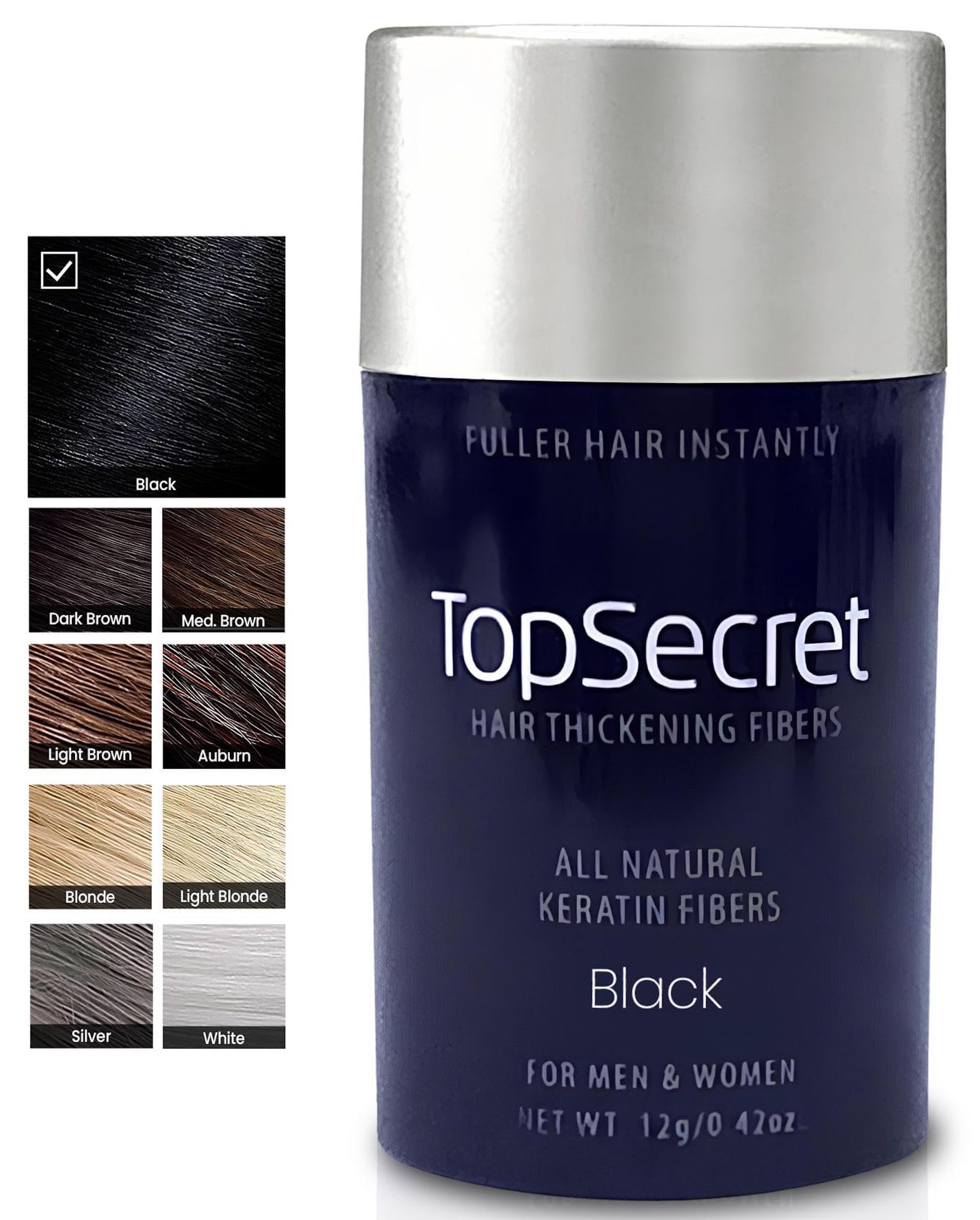 Top Secret Hair Thickening Fibers -Regular Size Refill (.42 OZ.) Black