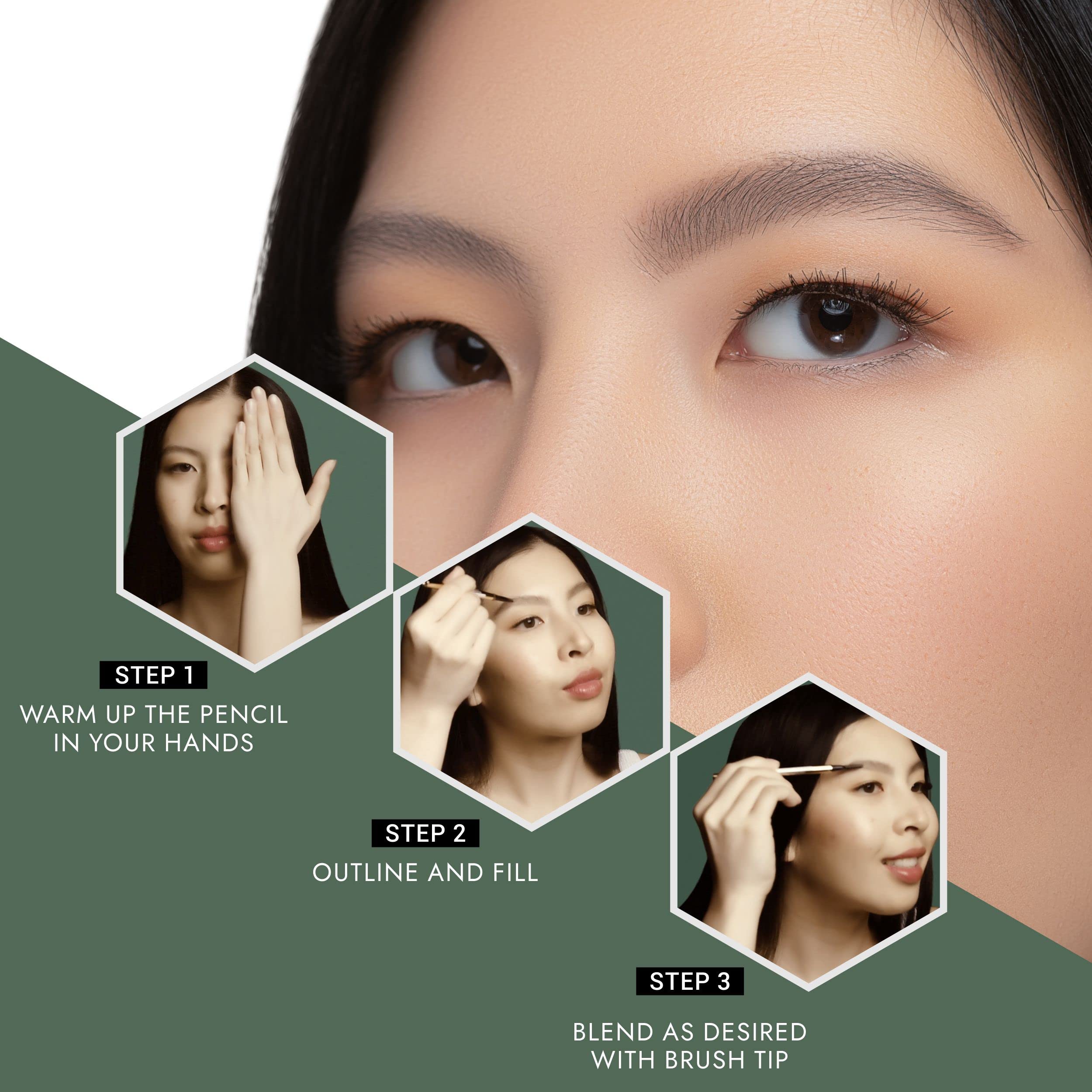 Browluxe Precision Brow Pencil for Microblading Effect | Taupe Eyebrow Pencil for Blondes | Brow Pencil with Brush | Smudge Proof Eyebrow Color