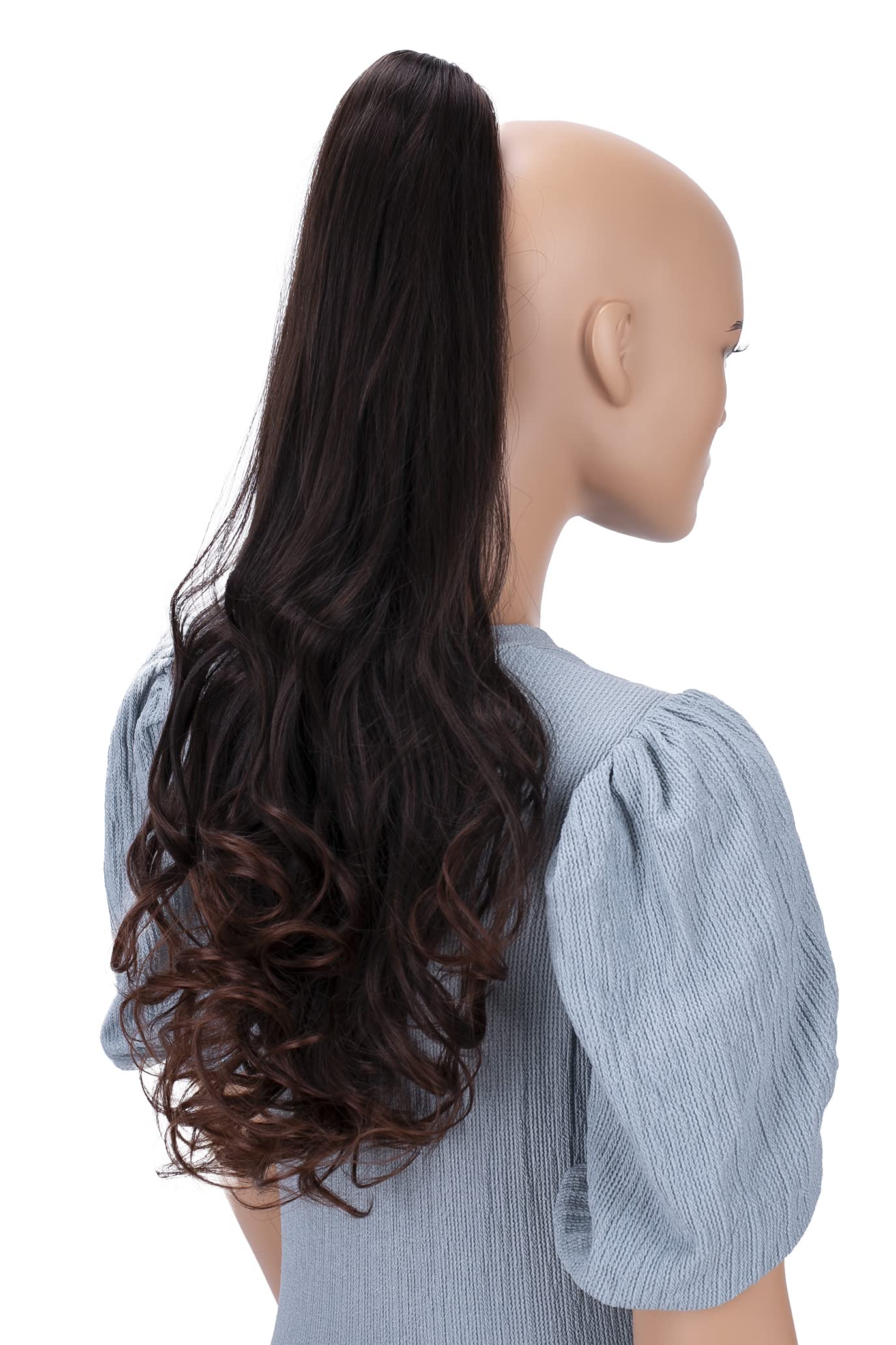 brown mix #2T33 H46 : PRETTYSHOP 24 Hair Piece Pony Tail Extension Very Long & Voluminous Curly Or Wavy Heat-Resisting H46