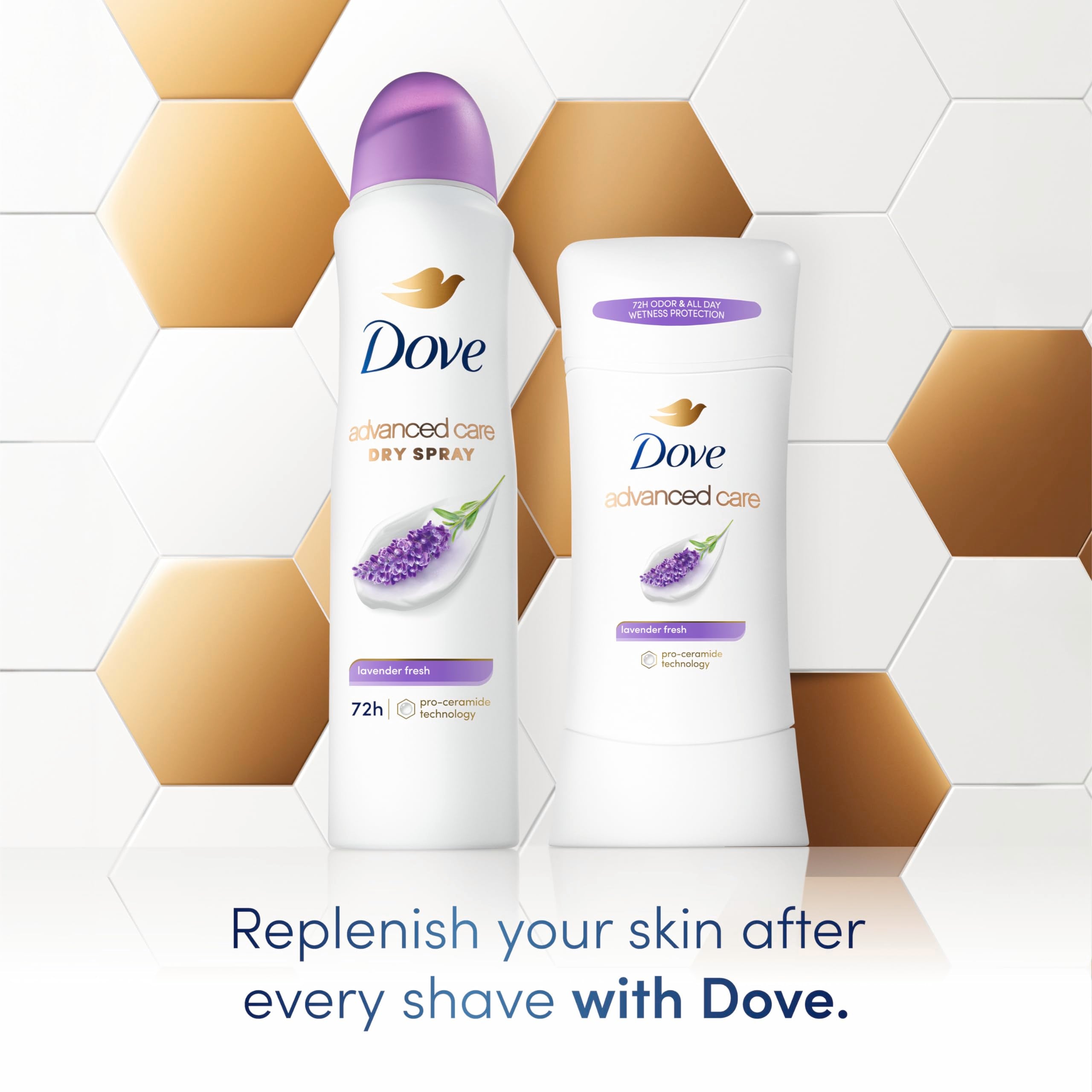 Dove Antiperspirant Deodorant Stick with 48 Hour Protection Lavender Fresh Deodorant for Women 2.6 oz 4 Count