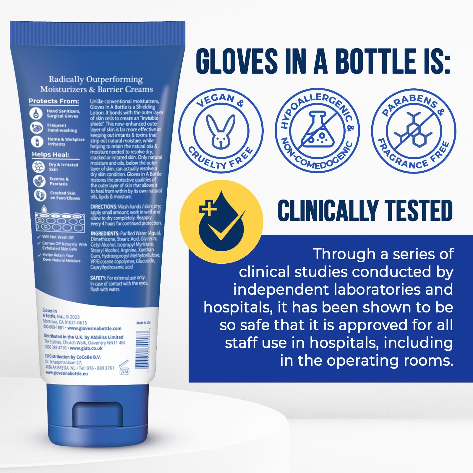 Gloves In A Bottle Shielding Lotion 3.4oz/100ml Tube, Second Skin for Hands and Body