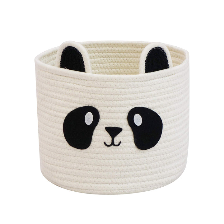 T&T Homewares Small Cute Panda Bear Basket for Kids Room Decor, Baby Shower, Baby Diaper Organizer, Baby Laundry Baskets, Woodland Nursery Decor, Kids Room Organizer, Dog Cat Toy Basket
