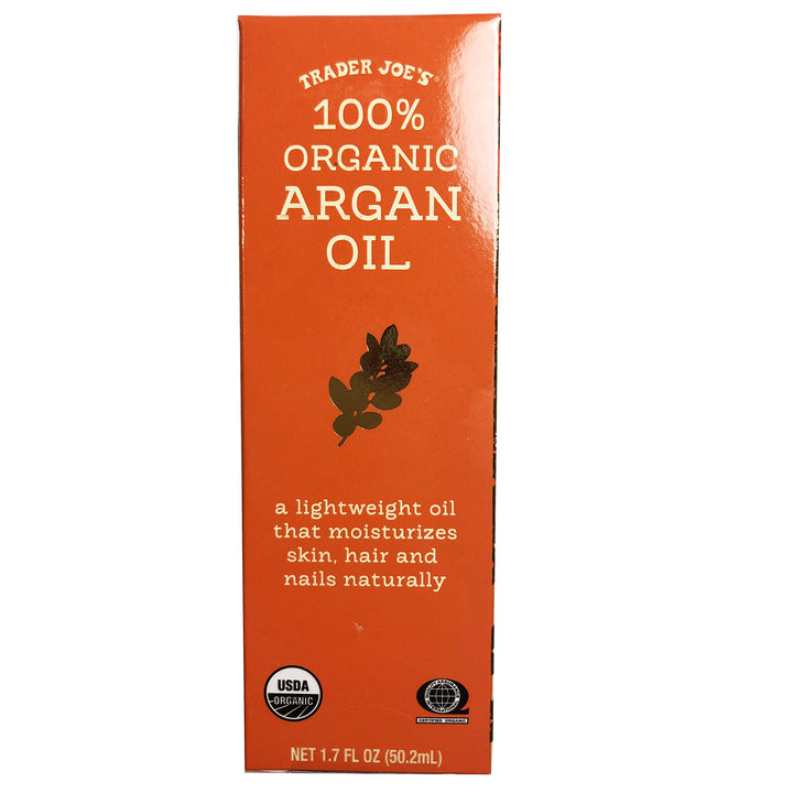 TRADER JOES 100% Organic ARGAN OIL 1.7 Oz - A Lightweight Oil That Moisturizes Skin, Hair and Nails Naturally