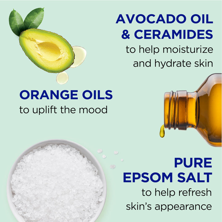 Dr Teal's Pure Epsom Magnesium Salt Soak, Glow & Hydrate with Ceramides & Avocado Essential Oils, 3 lbs