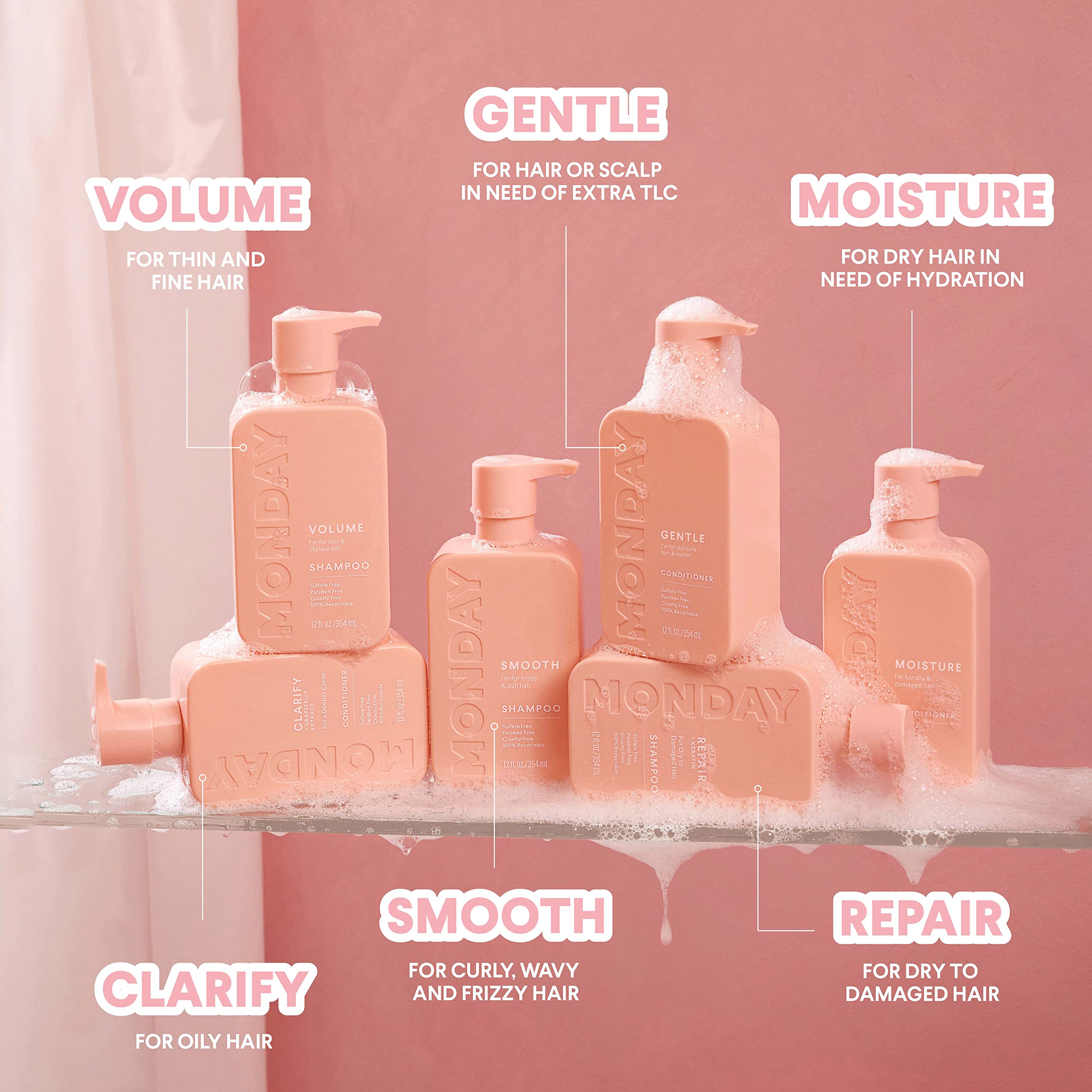 MONDAY HAIRCARE Clarify Conditioner 12 oz. (354 ML) for Oily Hair, Made with Grapefruit Extract, Coconut Oil, Shea Butter, Vitamin E and Provitamin B5