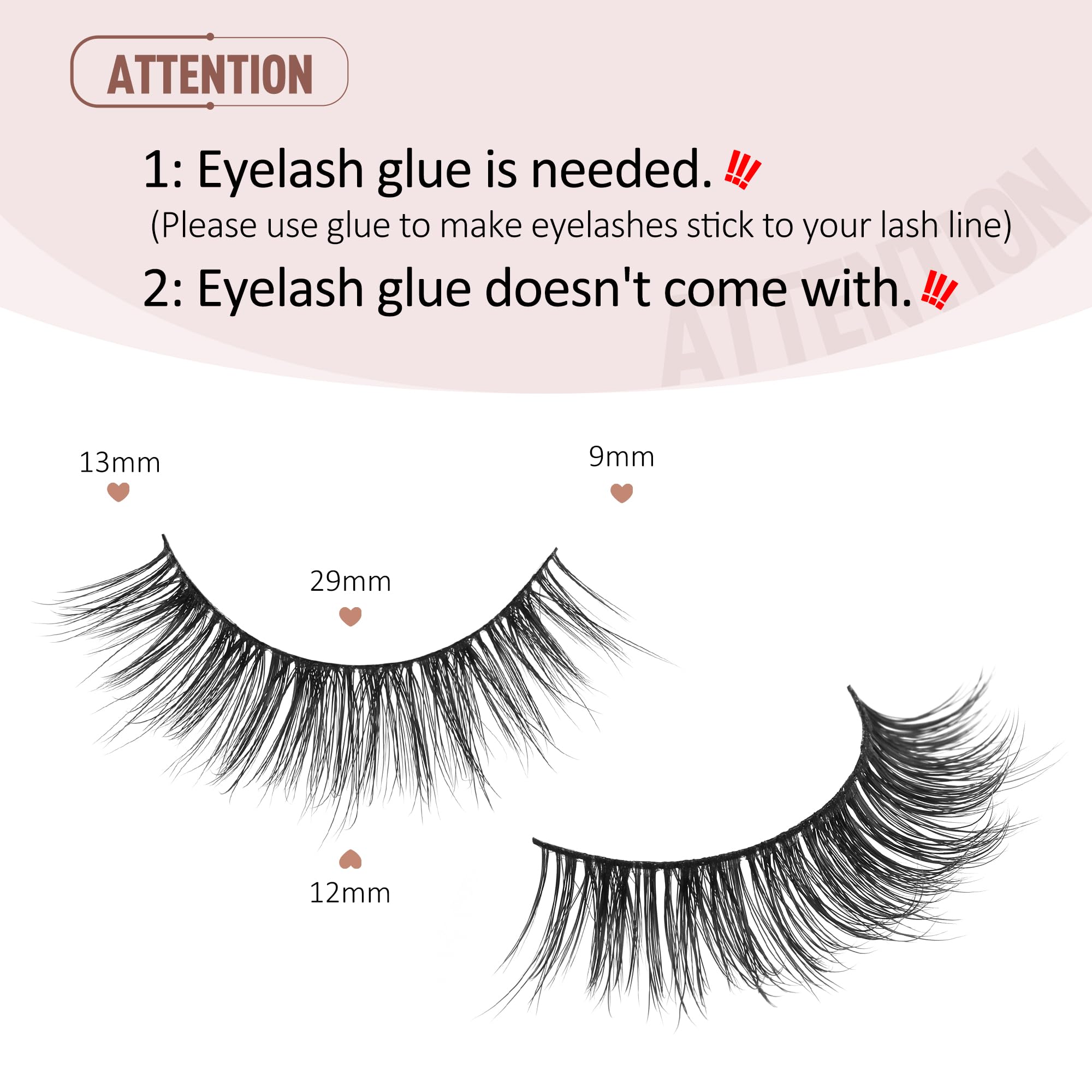 Onlyall Natural Lashes Wispy Lashes Natural Look False Eyelashes Natural Flared Eyelashes False Eye Lashes Soft Fluffy Lashes 7 Pairs D75