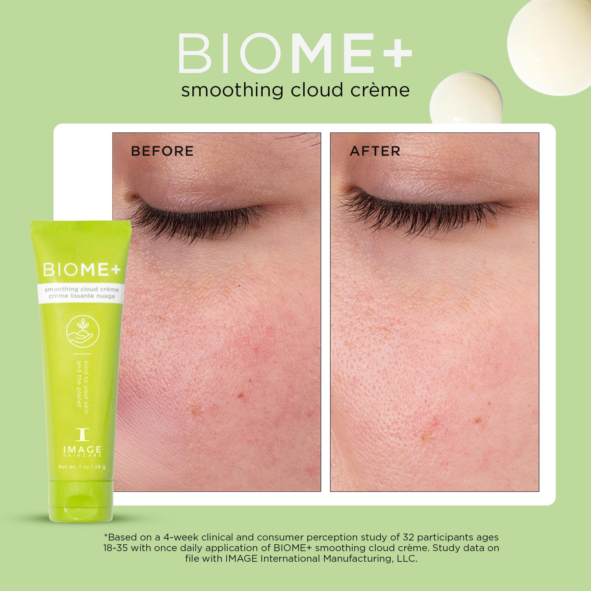 IMAGE Skincare, BIOME+ Microbiome Essentials Skin Barrier Defense Trio, 3 Step Travel Regimen with Facial Cleansing Balm, Dew Serum and Smoothing Cream